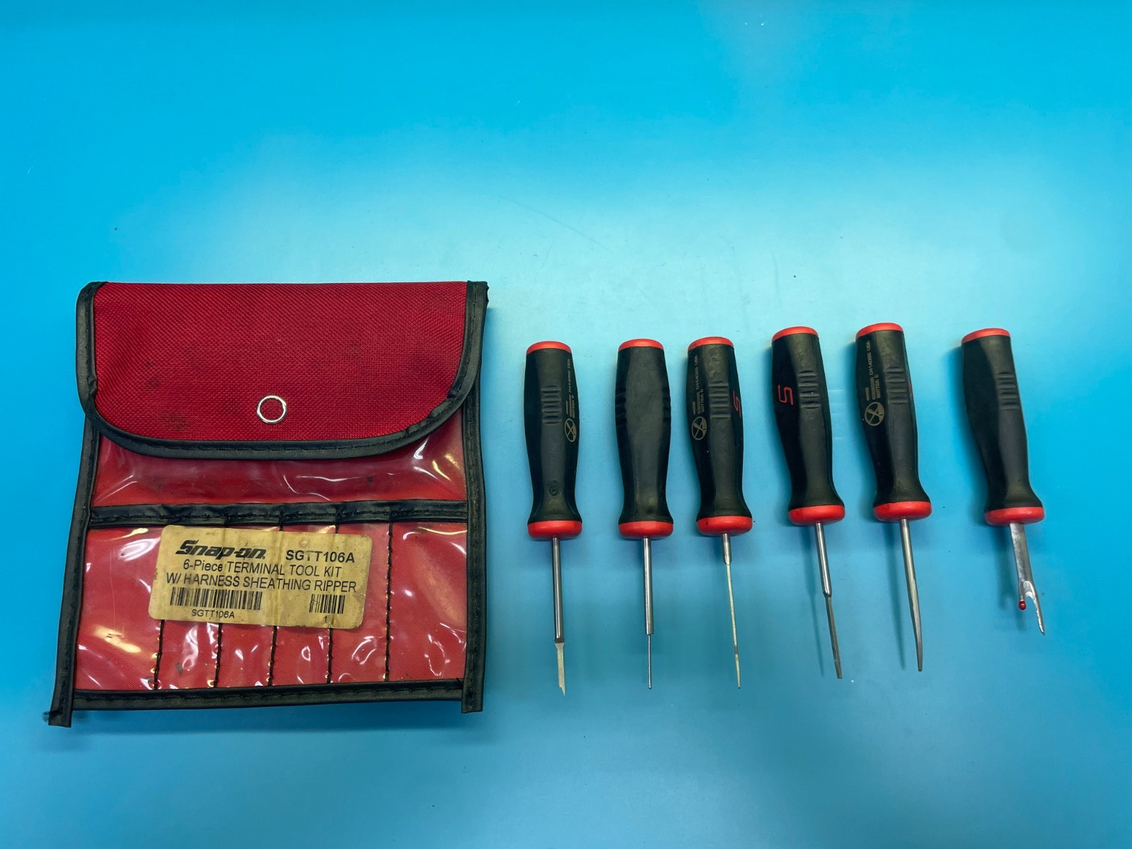 Snap-on SGTT106A 6-Piece Terminal Tool Kit with Harness Sheathing Ripper, Comple