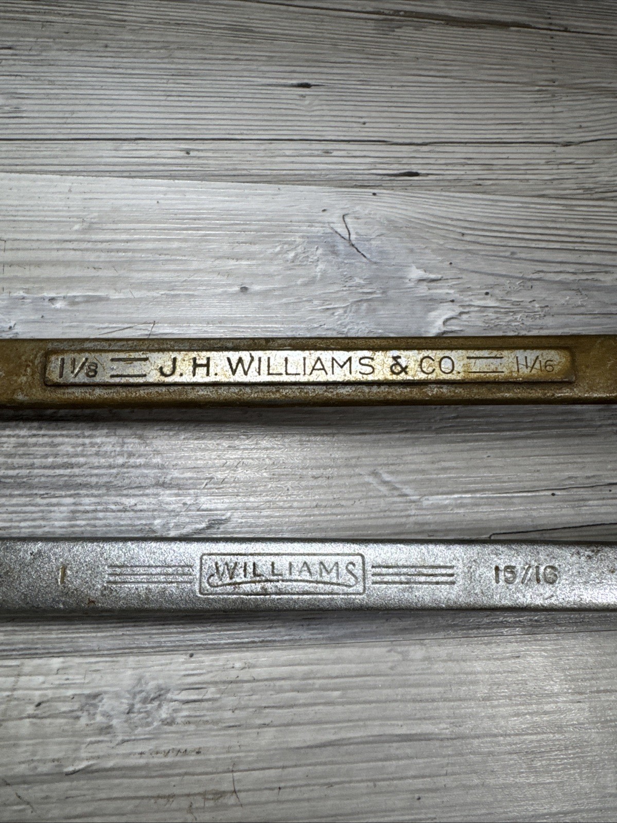 Pair (2) Williams Superrench 8735A 1 1/8″-1 1/16″ & 80330 15/16-1” Wrench USA