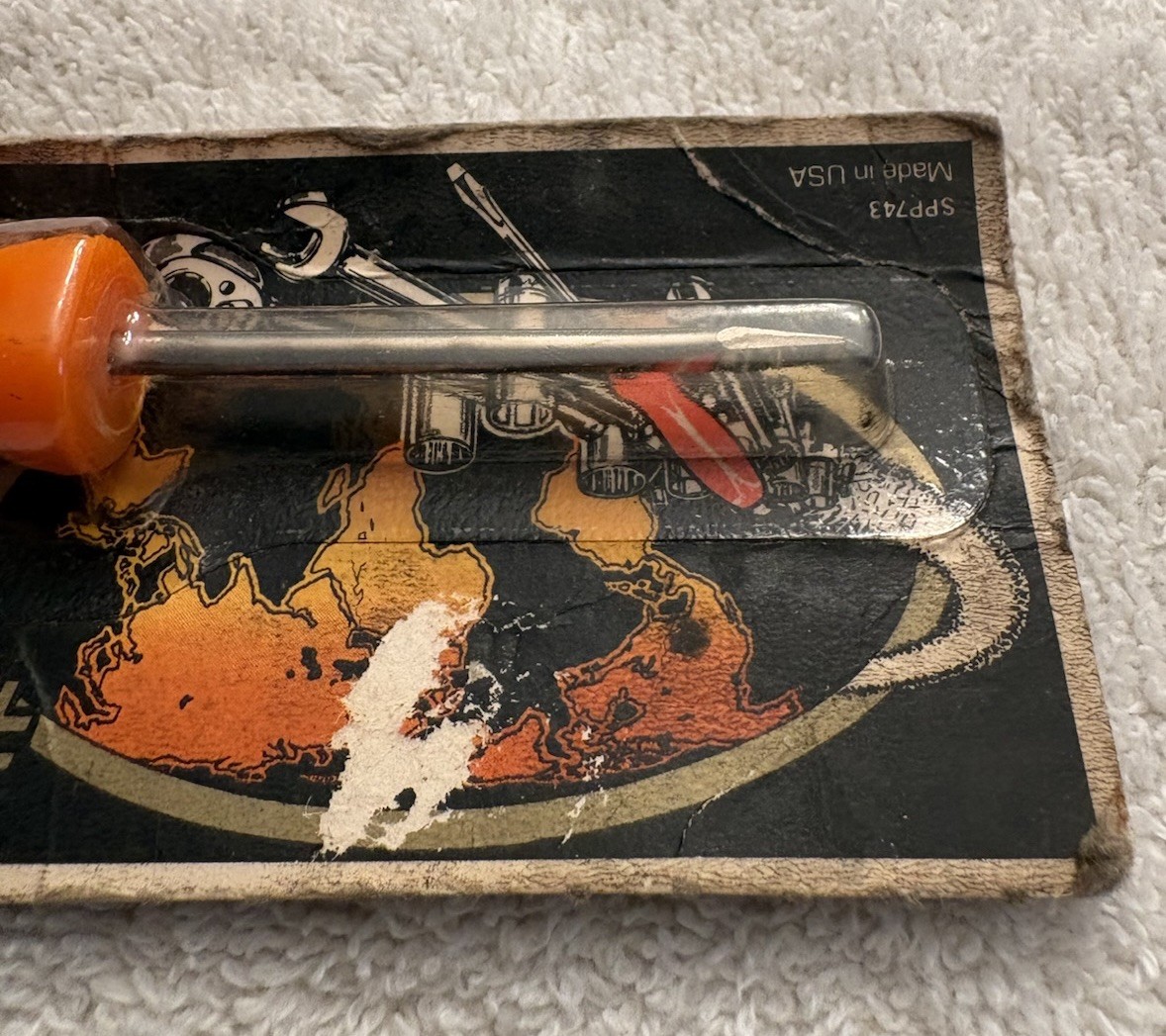 Snap On Vintage Mini Flat Head Hard Handle Screwdriver w/Pocket Clip