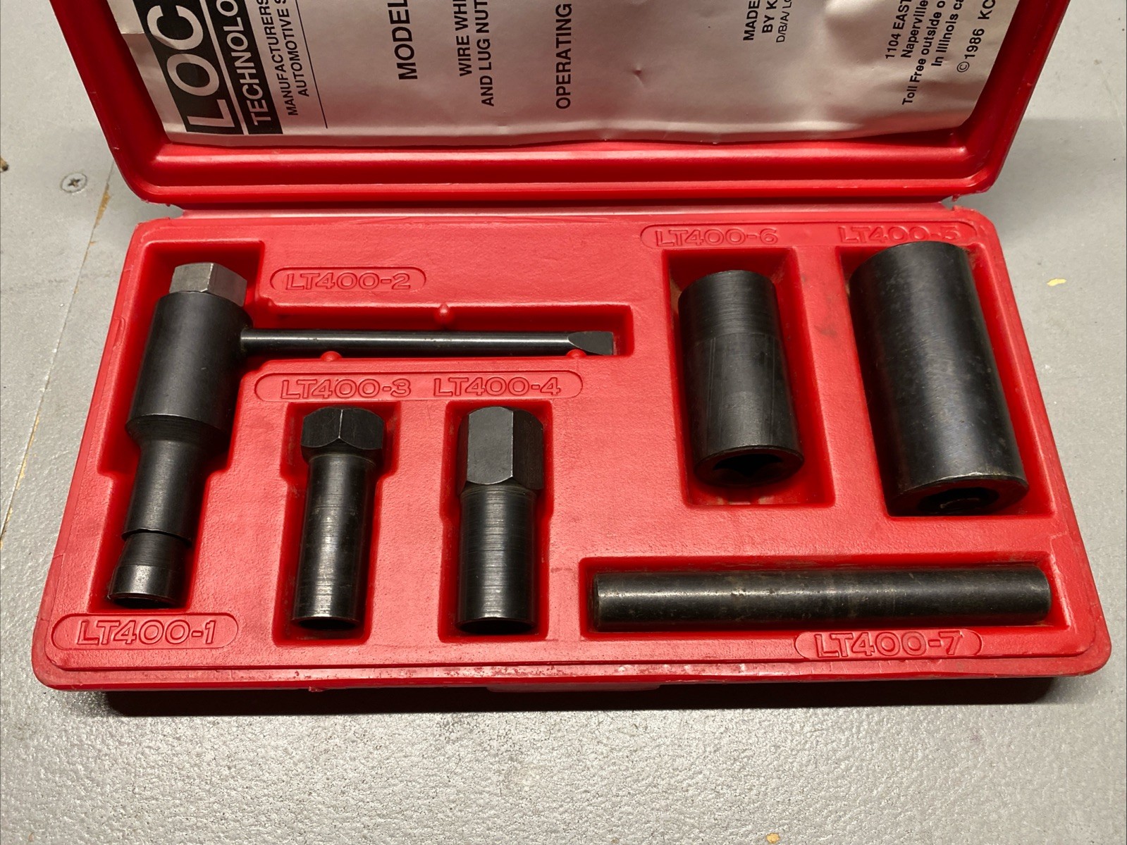 Vintage Mac Tools Hubcap & Wheel Lock Removal Kit LT400 LT-400