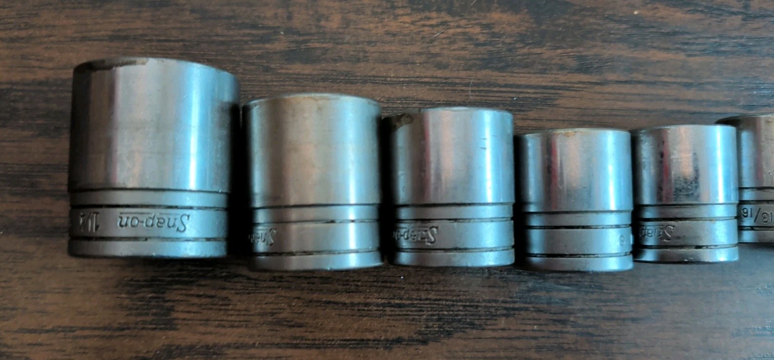 Vintage Snap On SW Series 1/2″ Drive Socket Set Of 13, 1-1/4 To 7/16, 12 Point