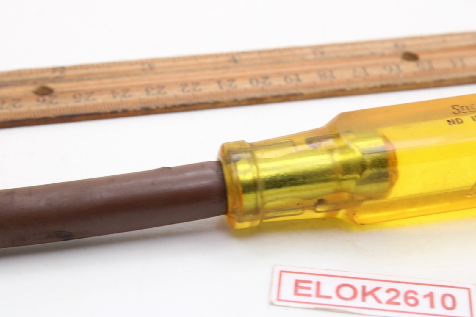 Snap-on ND 114 7/16″ 3″ Shank Brown Insulated Amber Handle Nut Driver USA