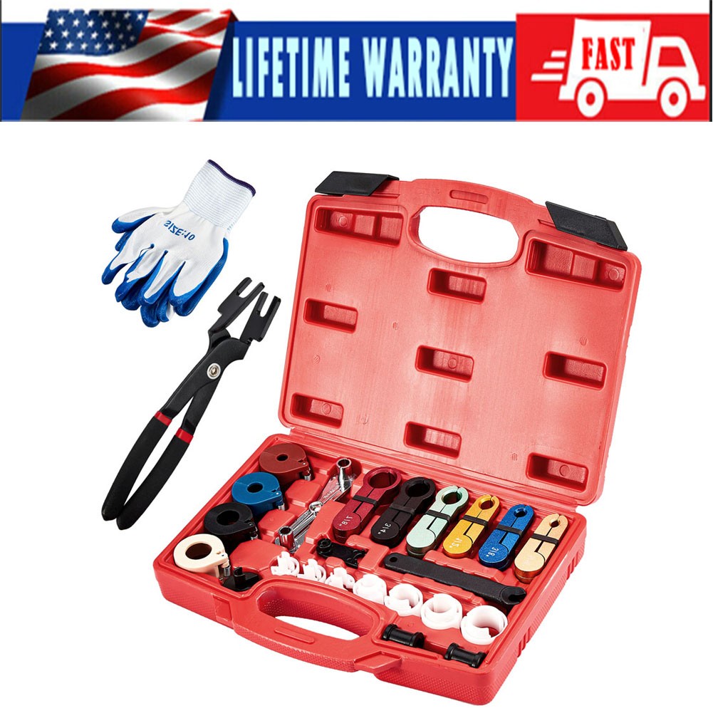 28Pcs Car Auto Air Conditioning Hose Fuel Pipe Line Disconnect A/C Tool Remover