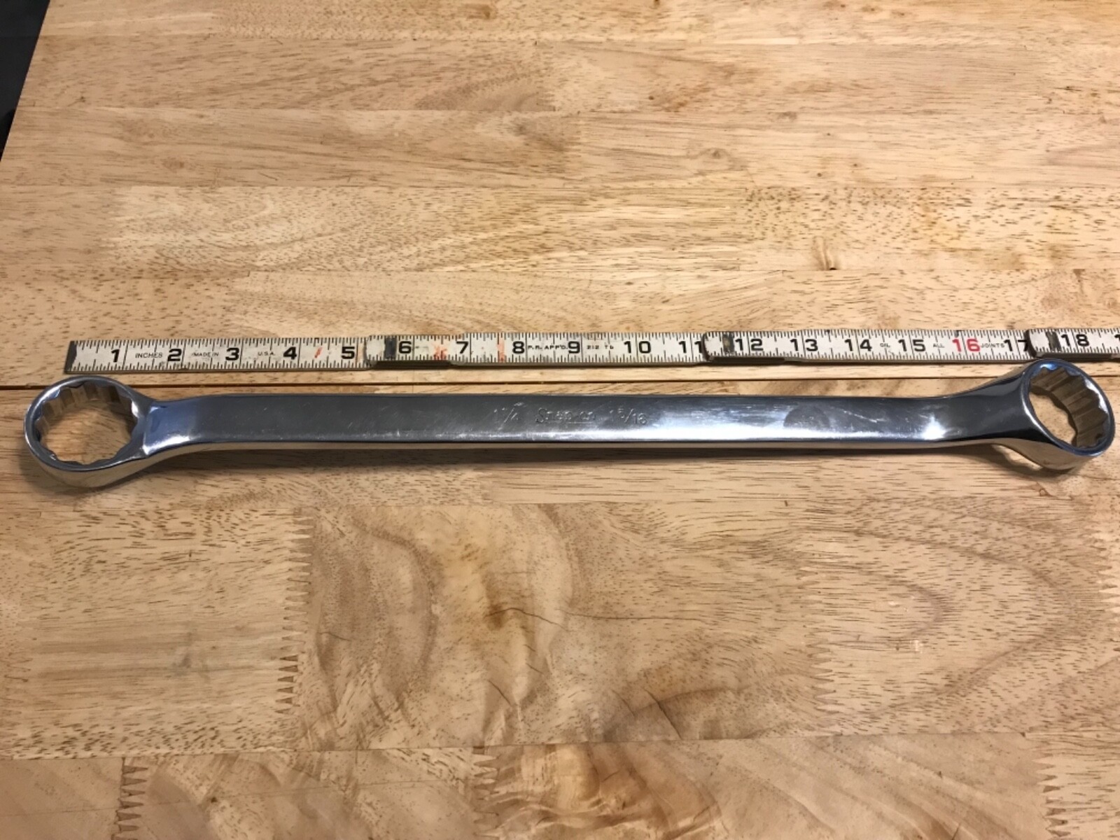 Snap On Tools 12 Pt Polished Double Box End Wrench 1-1/4” x 1-5/16” XB4042 USA