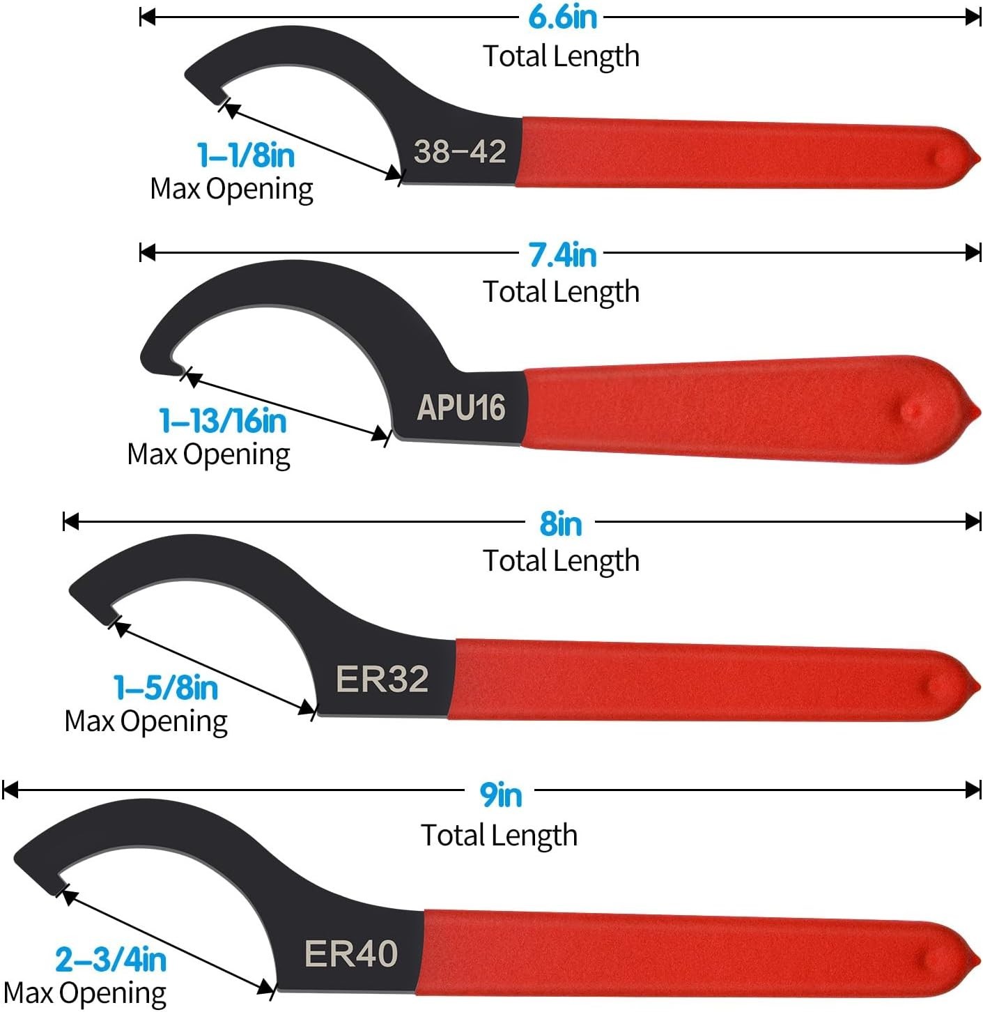 4-Piece Coilover Spanner Wrench Set – Durable Alloy Steel with Non-Slip Handle