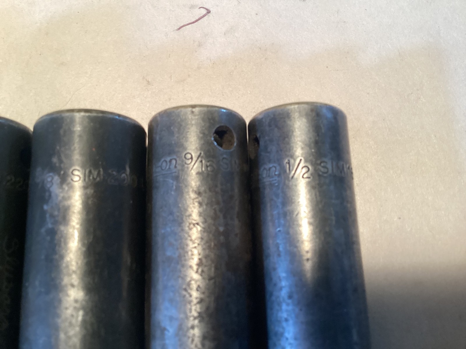 Snap-On deep impact sockets 1/2” 6 point 1” 15/16 7/8 1/2 9/16 5/8 11/16 1/2