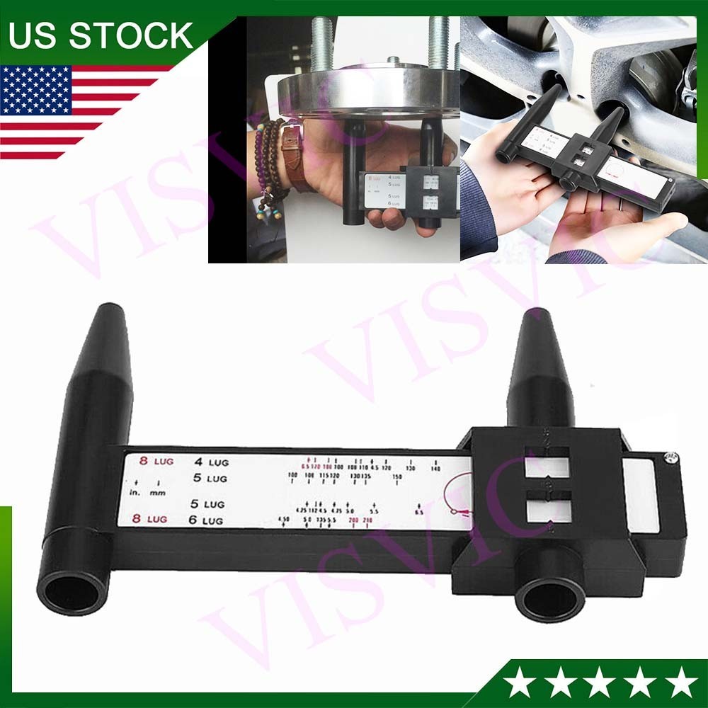 Wheel Bolt Stud Pattern Gauge Measurement 4 5 6 8 Lug Rims Holes Size Hand Tool