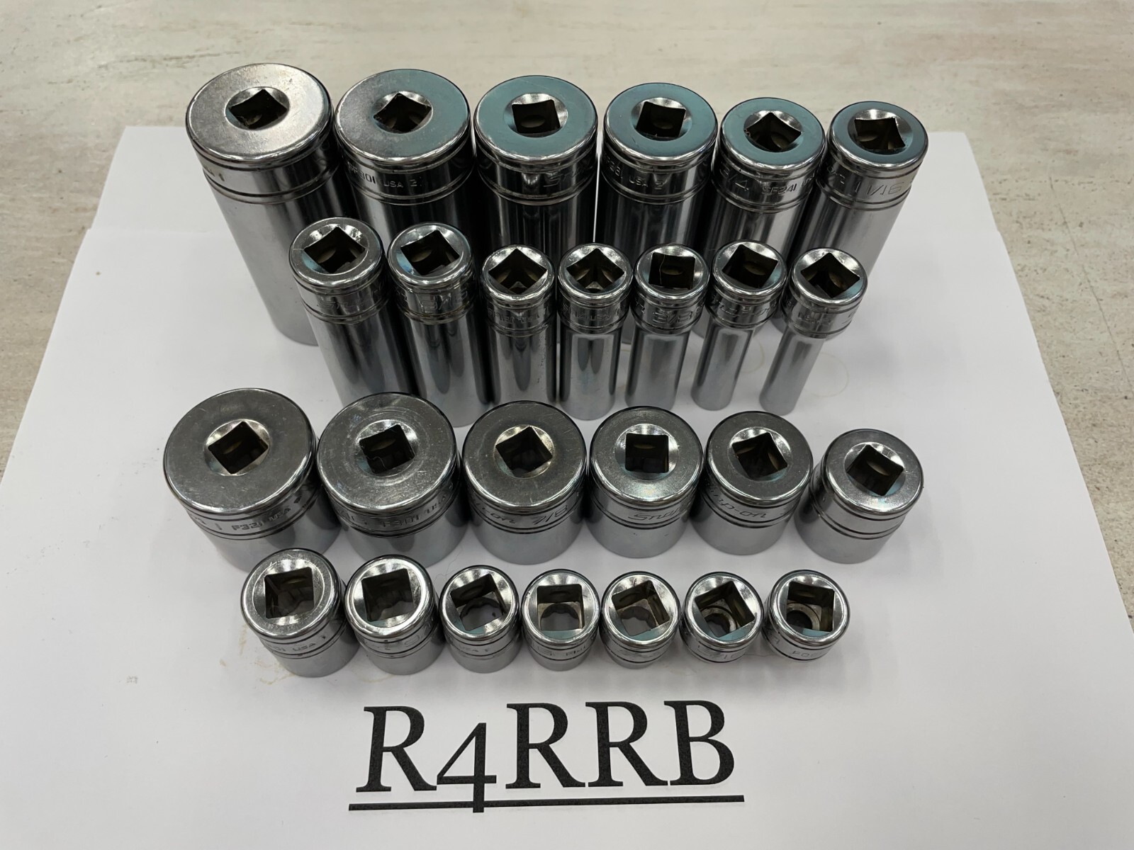 Snap-on Tools NEW 3/8″ Drive SAE Shallow Deep 12 Point Socket Double BONUS Set