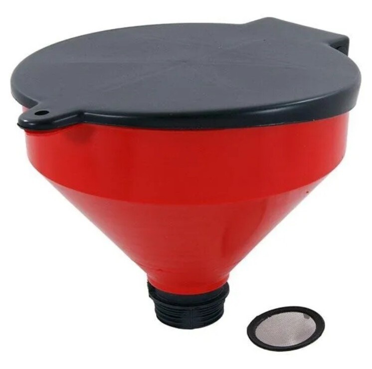 250mm Oil Drum Funnel with grill lid Filter Oil Drains waste Direct Into Drum