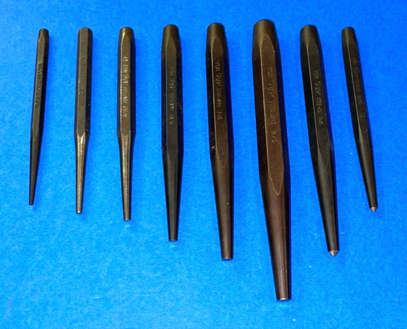 MAC TOOLS NEW 8 PIECE TOTAL 6 PIECE STARTER/MACHINE PUNCH SET + 2 CENTER PUNCHES