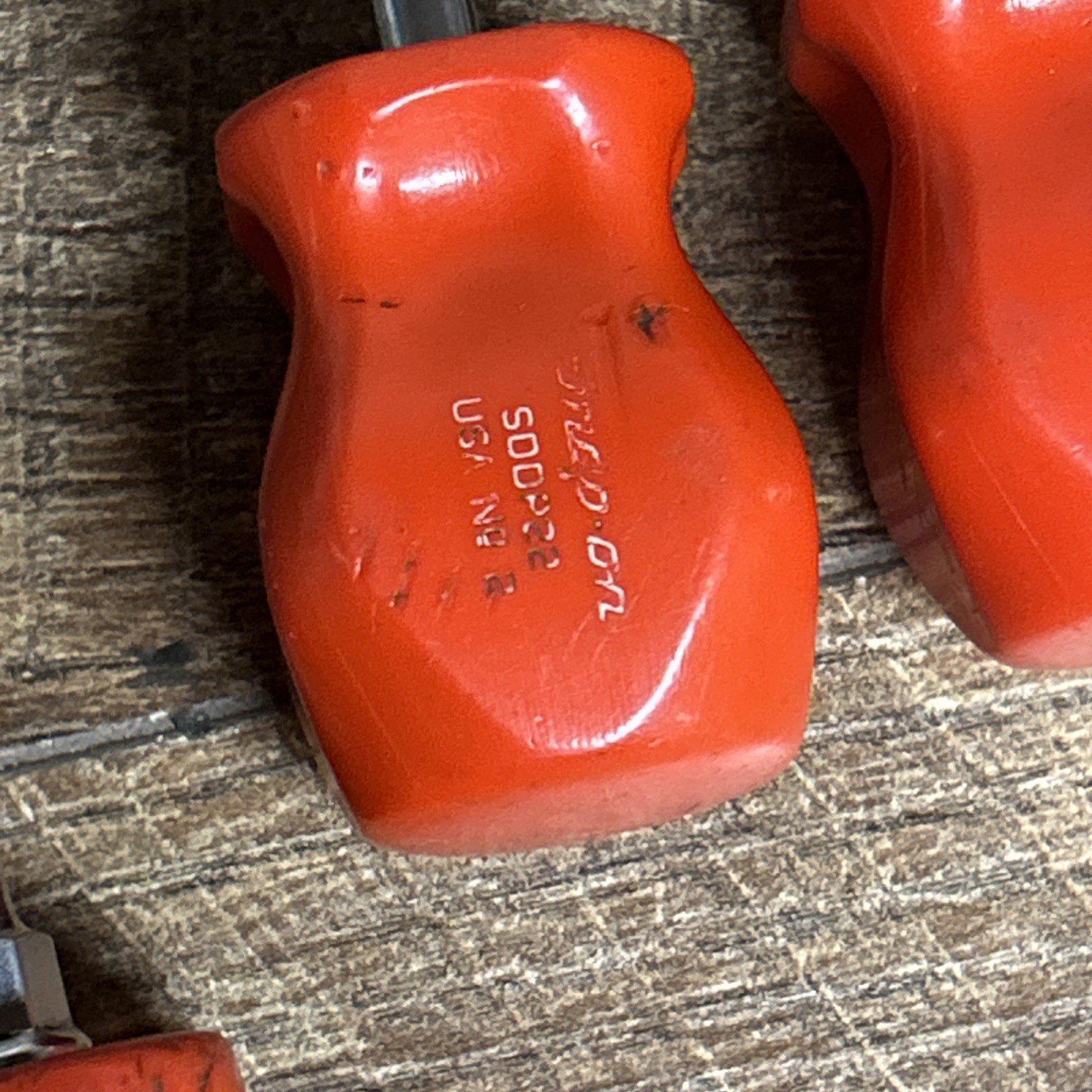 Snap-on 5 pc Slotted & Phillips Screwdrivers Red/orange Hard Handle USA