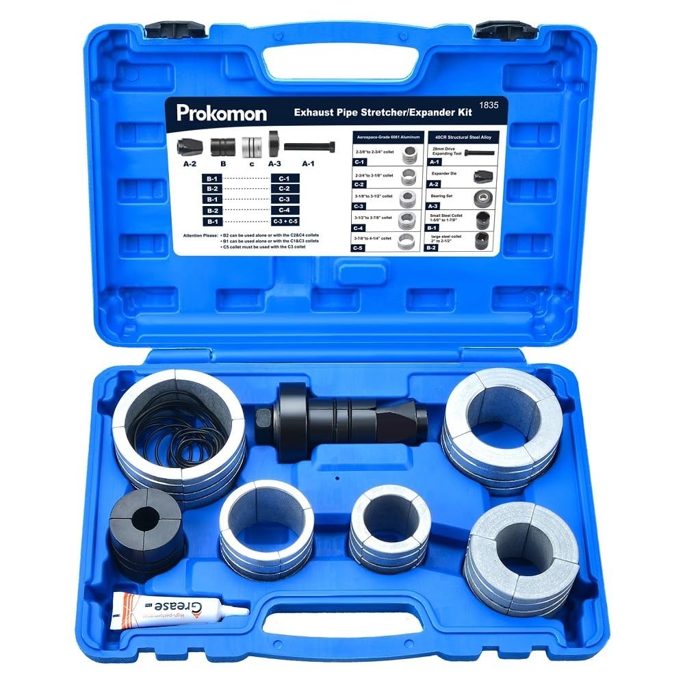 Exhaust Pipe Expander Tool Kit – Tail Pipe Stretcher & Spreader 1-5/8″ to 4-1/4