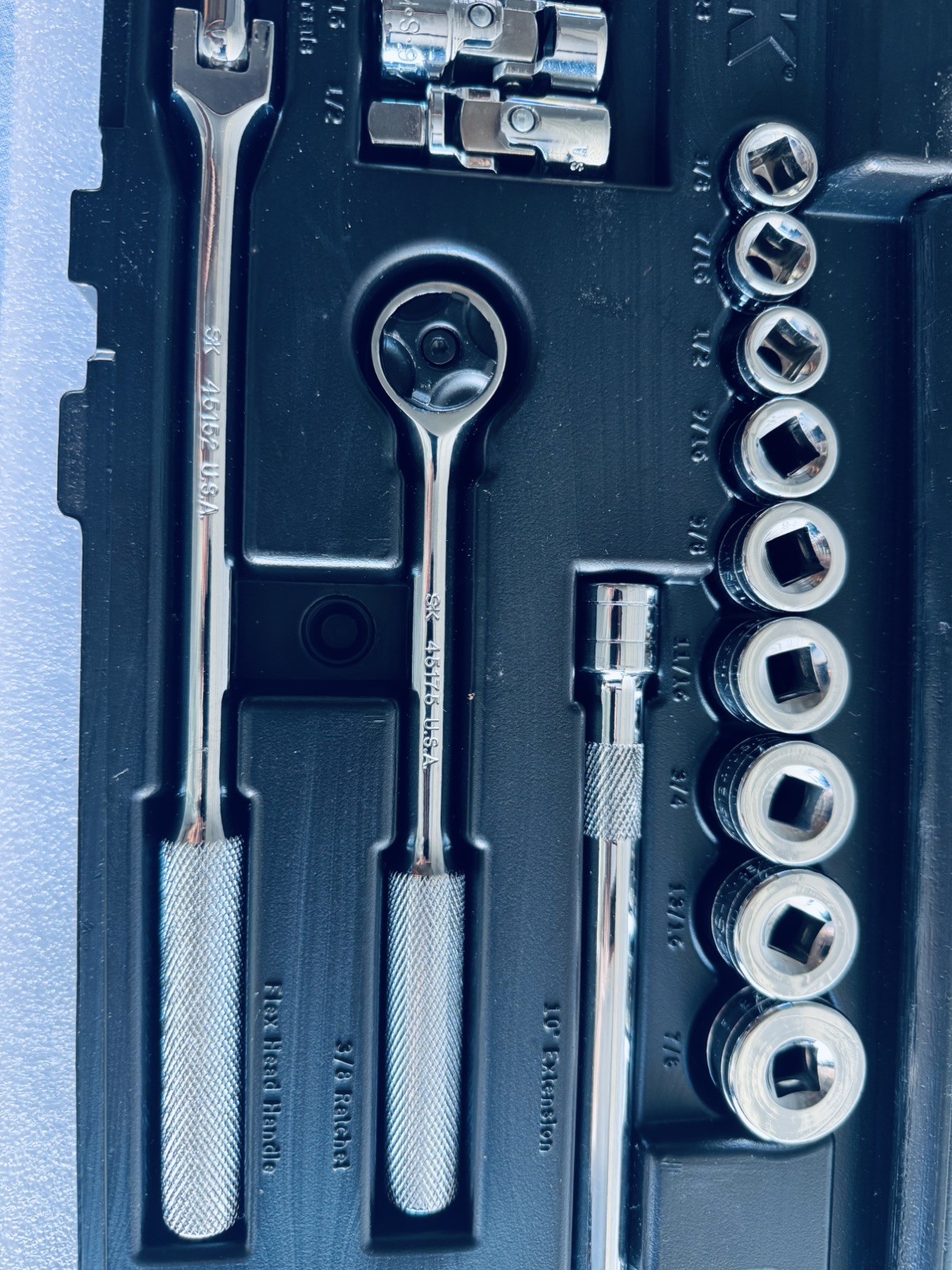SK Tools 23 Piece SAE 3/8″Drive 12Pt General Service Set W/Snap Latch Case~94523