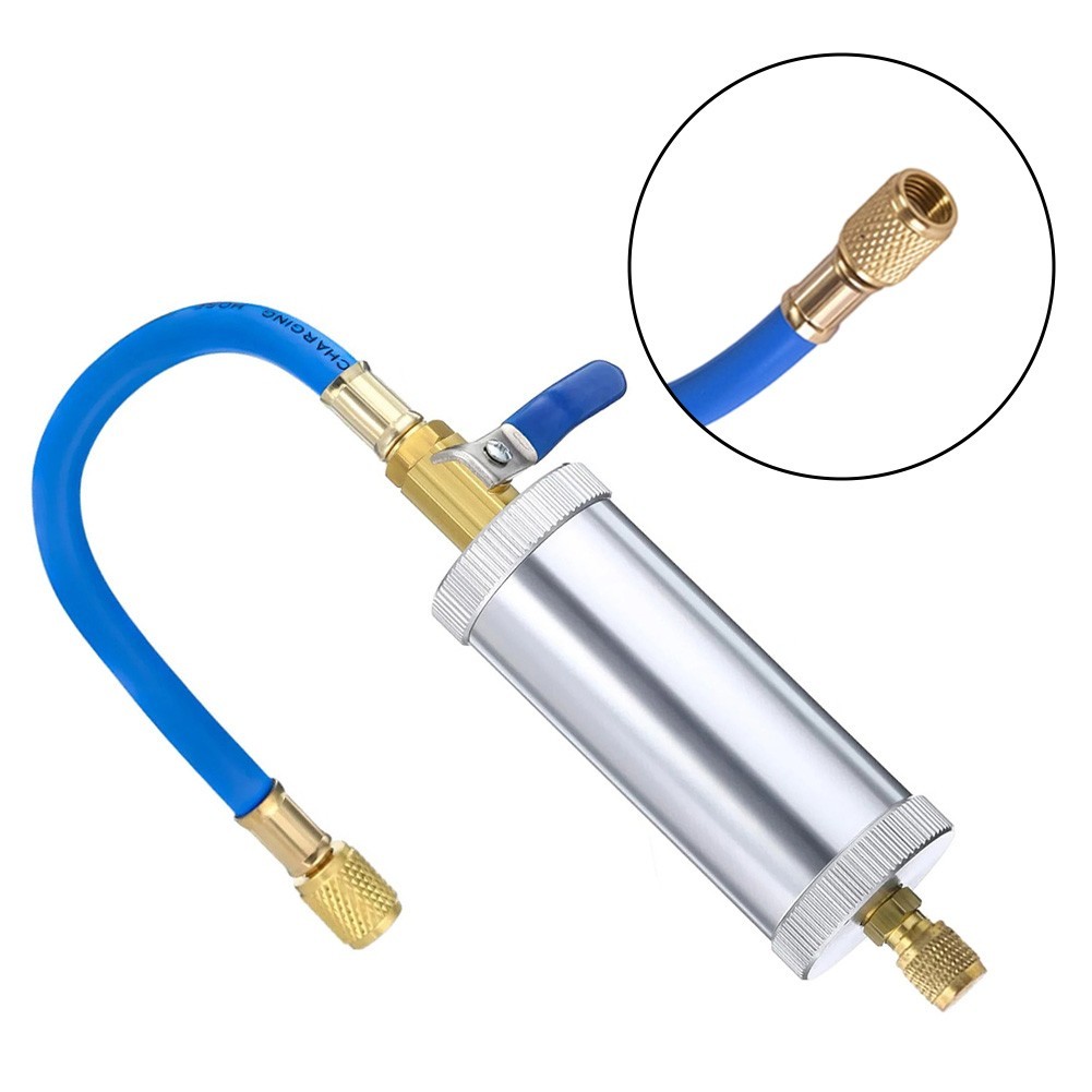 R12 AC Oil Dye Injector Tool for R134a R22 Systems for 2 oz Aluminum Alloy