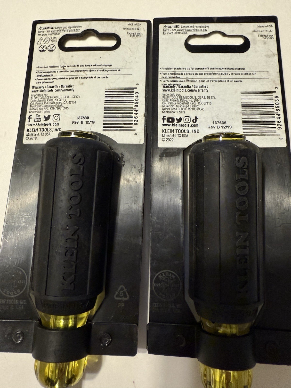 NEW Lot Of 2 KLEIN TOOLS 603-7 # 2 & 693-4 # 2 Cushion Grip Screwdriver USA