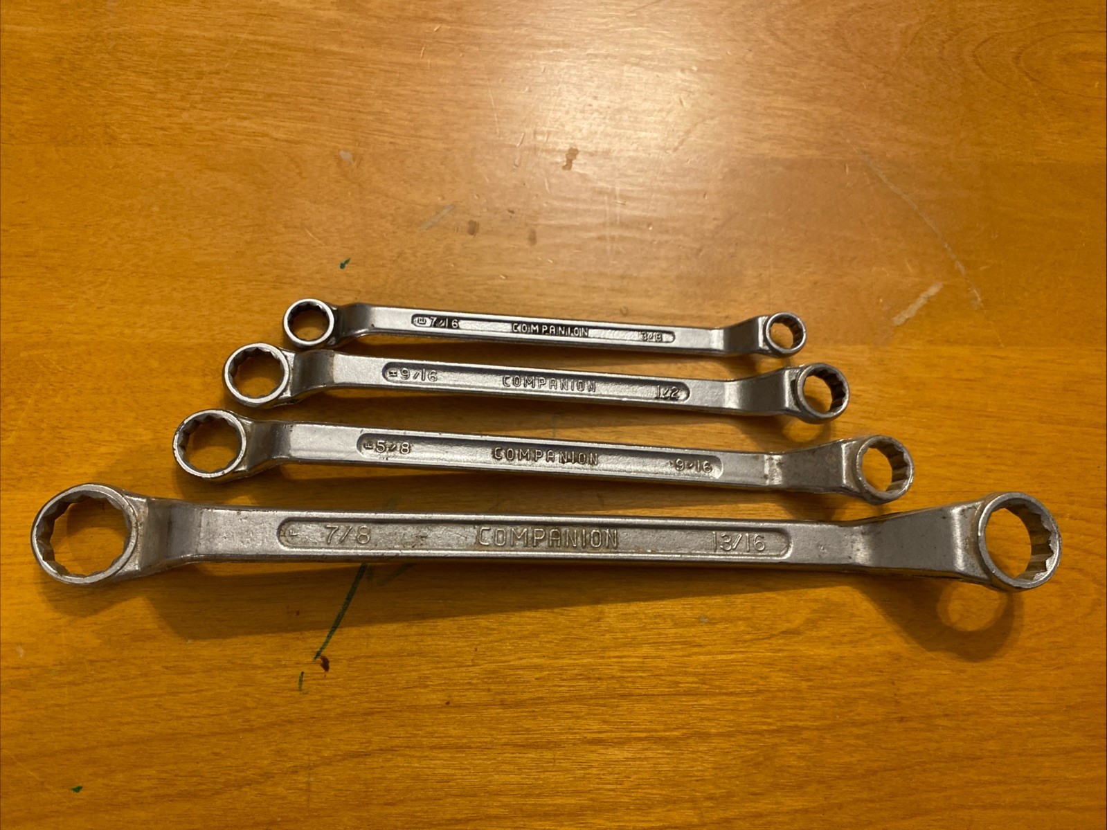 Lot Four Companion Offset Boxed Wrenches 3/8, 7/16, 1/2, 9/16, 5/8, 7/8, 13/16