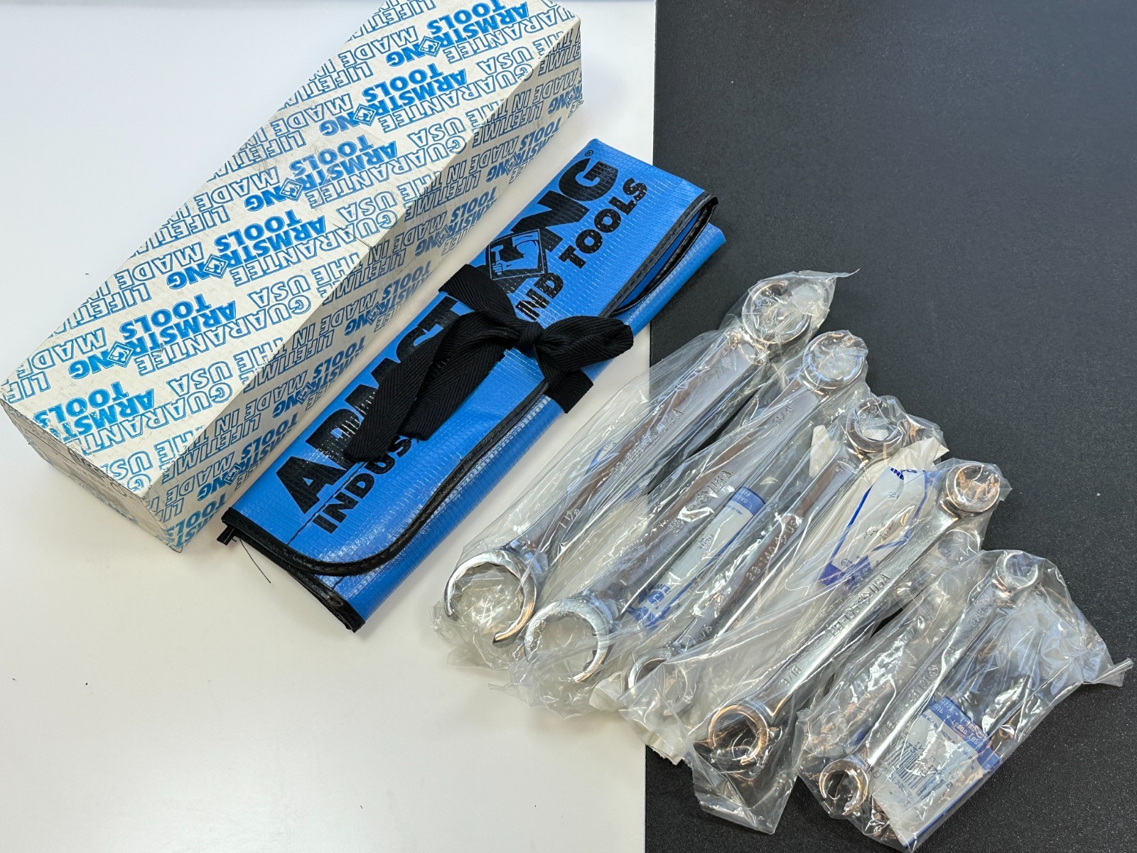 NOS Armstrong Tools USA 28-155 5pc SAE 3/8” to 1-1/8” Flare Nut Line Wrench Set