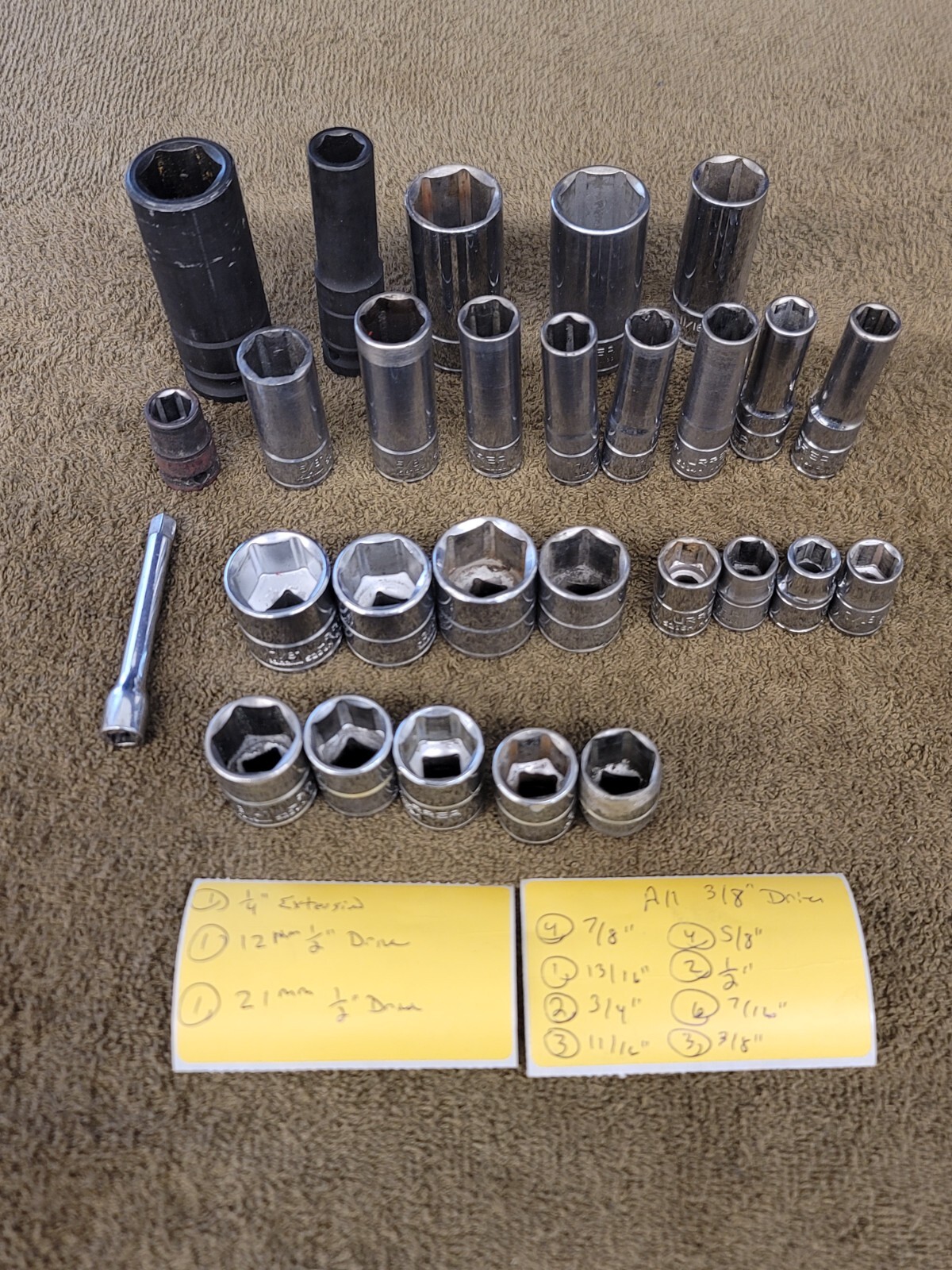 28 URREA Socket Extension 3/8 1/2 1/4 12mm 21mm 7/8 13/163/4 5/8 Sae Metric Set