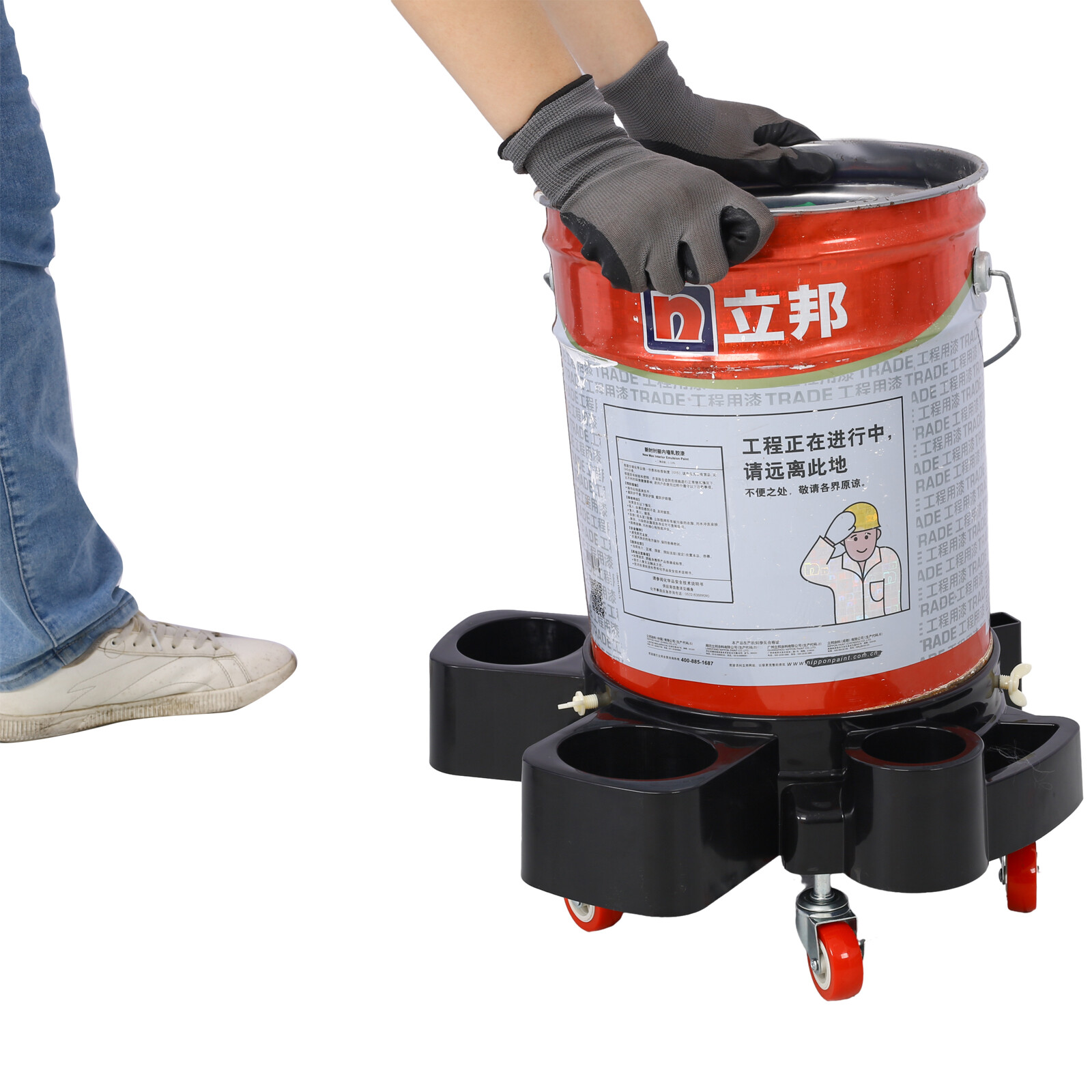 Set of 2 Bucket Dolly 5 Gallon Rolling Bucket Dolly w/ 5 Rolling Swivel Casters