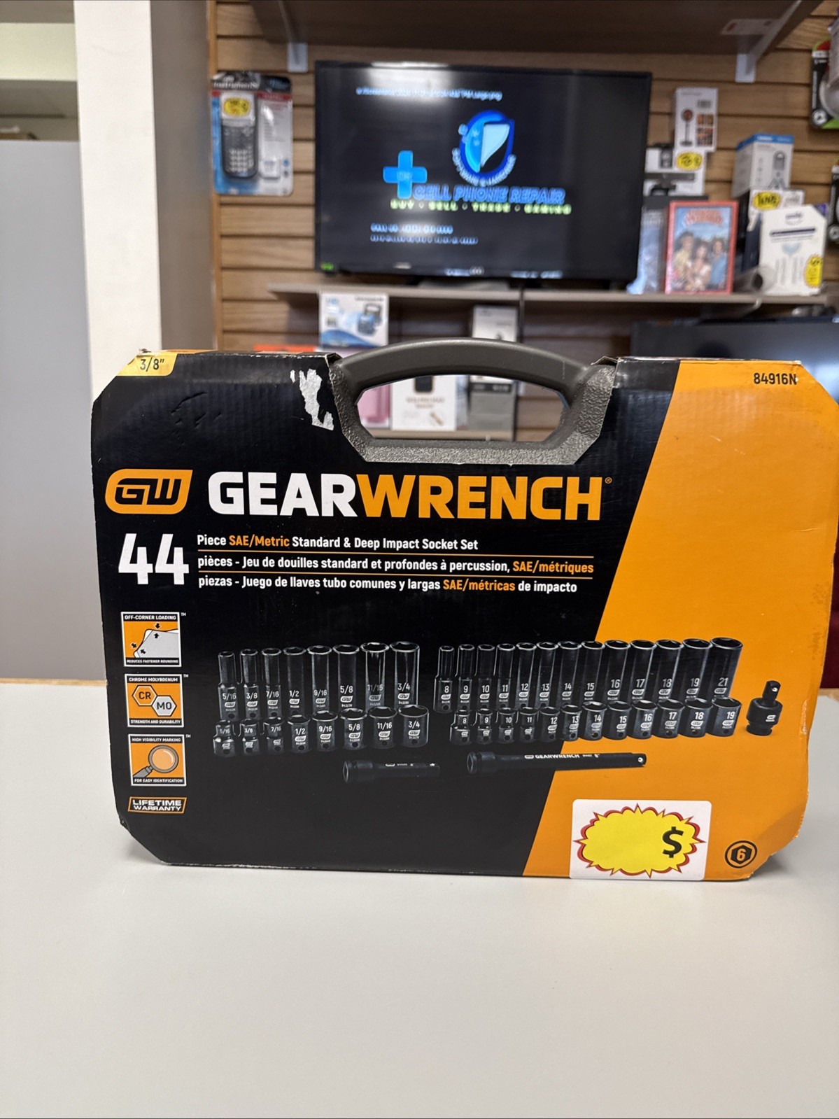Gearwrench 84916N 44 Piece 3/8″ Drive 6 Point Impact Socket, Sae/Metric Std/Deep