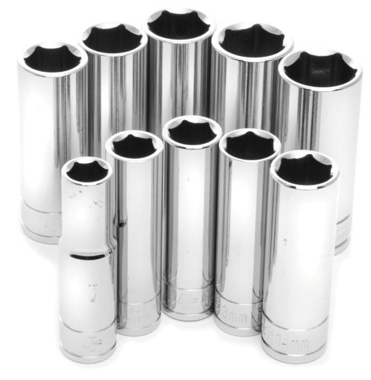 Wilmar W38402 Performance Tool 3/8 In. Drive 10 pc. Deep Well Metric Socket Set