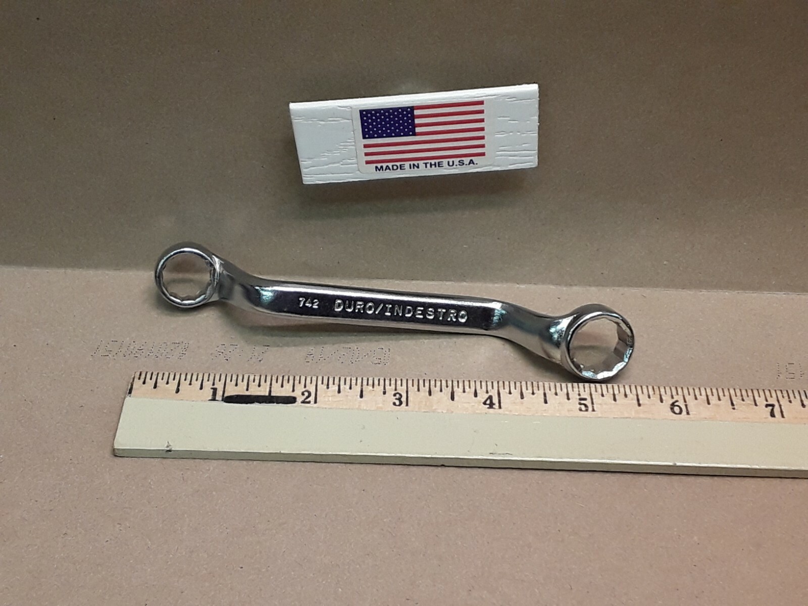Duro Indestro No. 742 1/2″ x 9/16″ Shorty Off Set Boxed End Wrench NOS USA