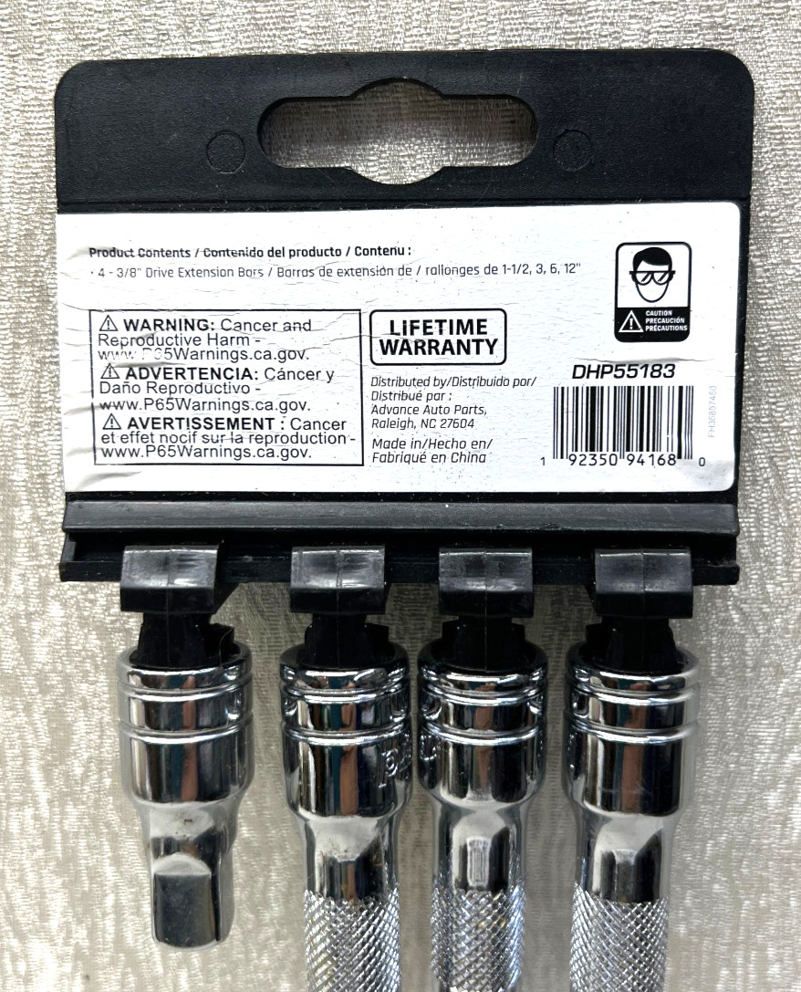 Diehard DHP55183 3/8″ Drive 4pc Extension set