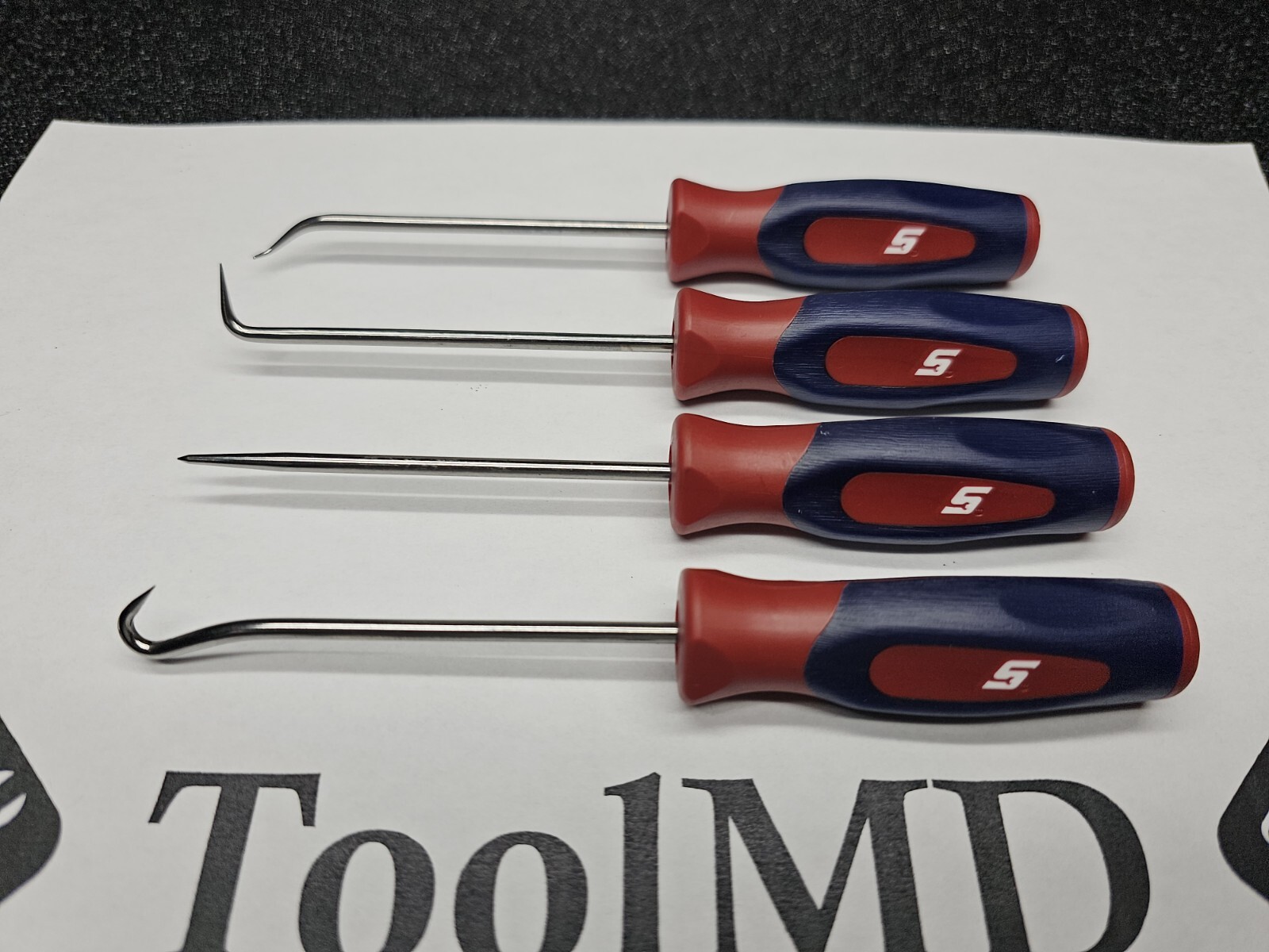 Snap-on Tools USA RARE 4pc RED WHITE & BLUE Mini Awl Hook Pick Set SGASA204C