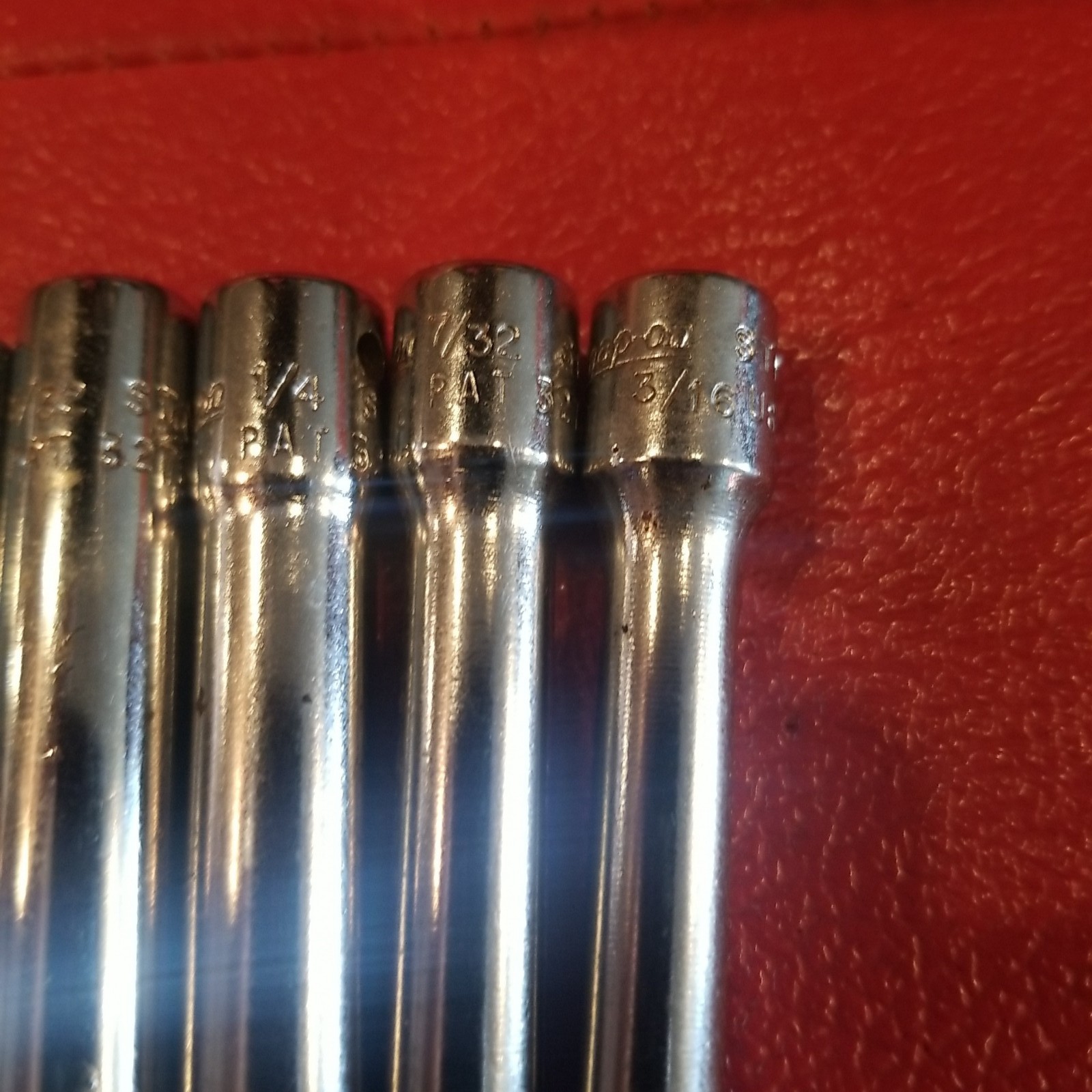 Snap-On 1/4 Drive 6Pt SAE Deep Socket STM* Set. Missing 11/16 & 7/16. 8 Pieces