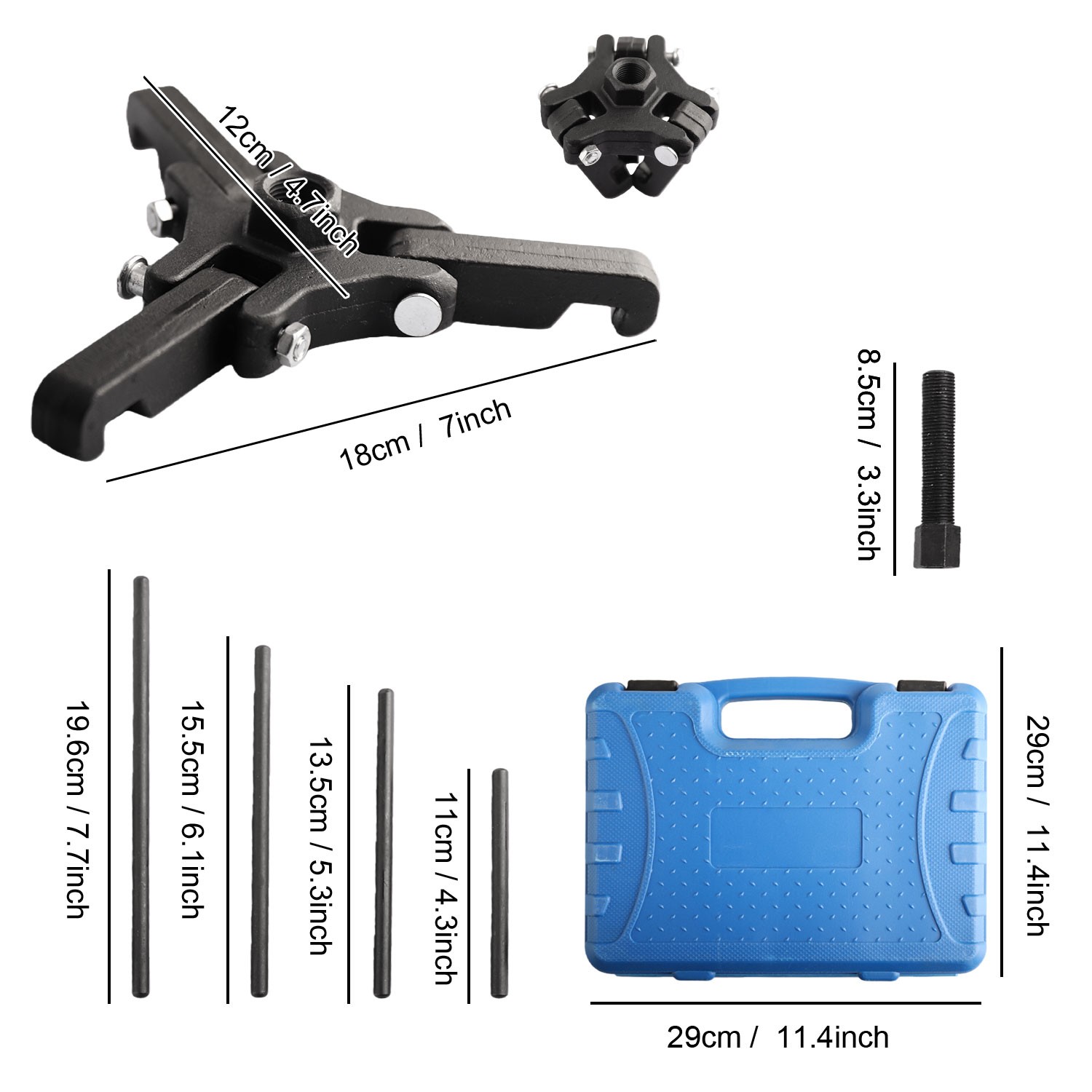 For Chrysler GM MIT OLD 6Pcs Harmonic Balancer Pulley Puller Set w/ Blue Case