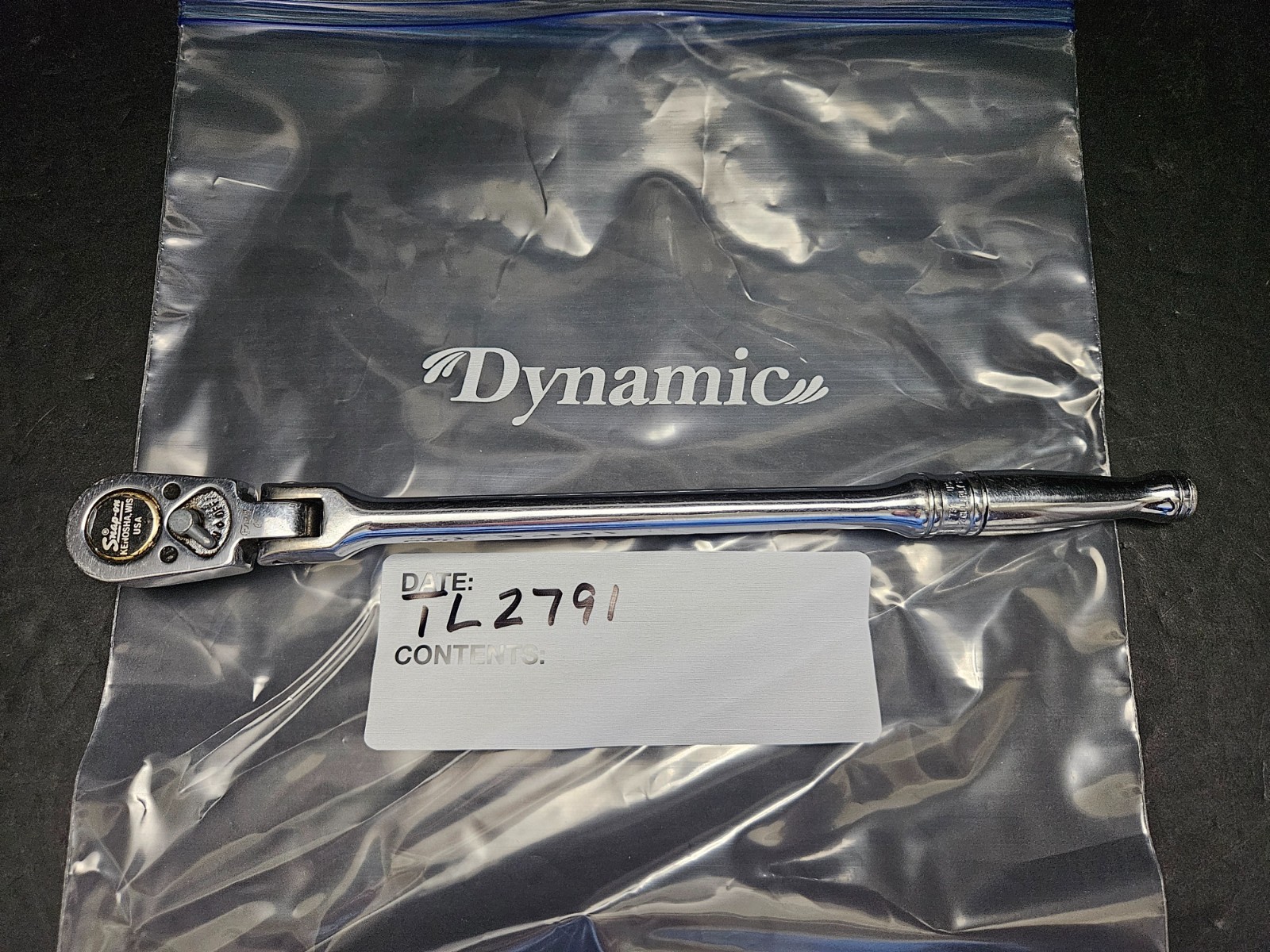 SNAP ON #F731 3/8″ DRIVE FLEX-HEAD CHROME RATCHET 11 1/4″ LONG USA (TL2791)