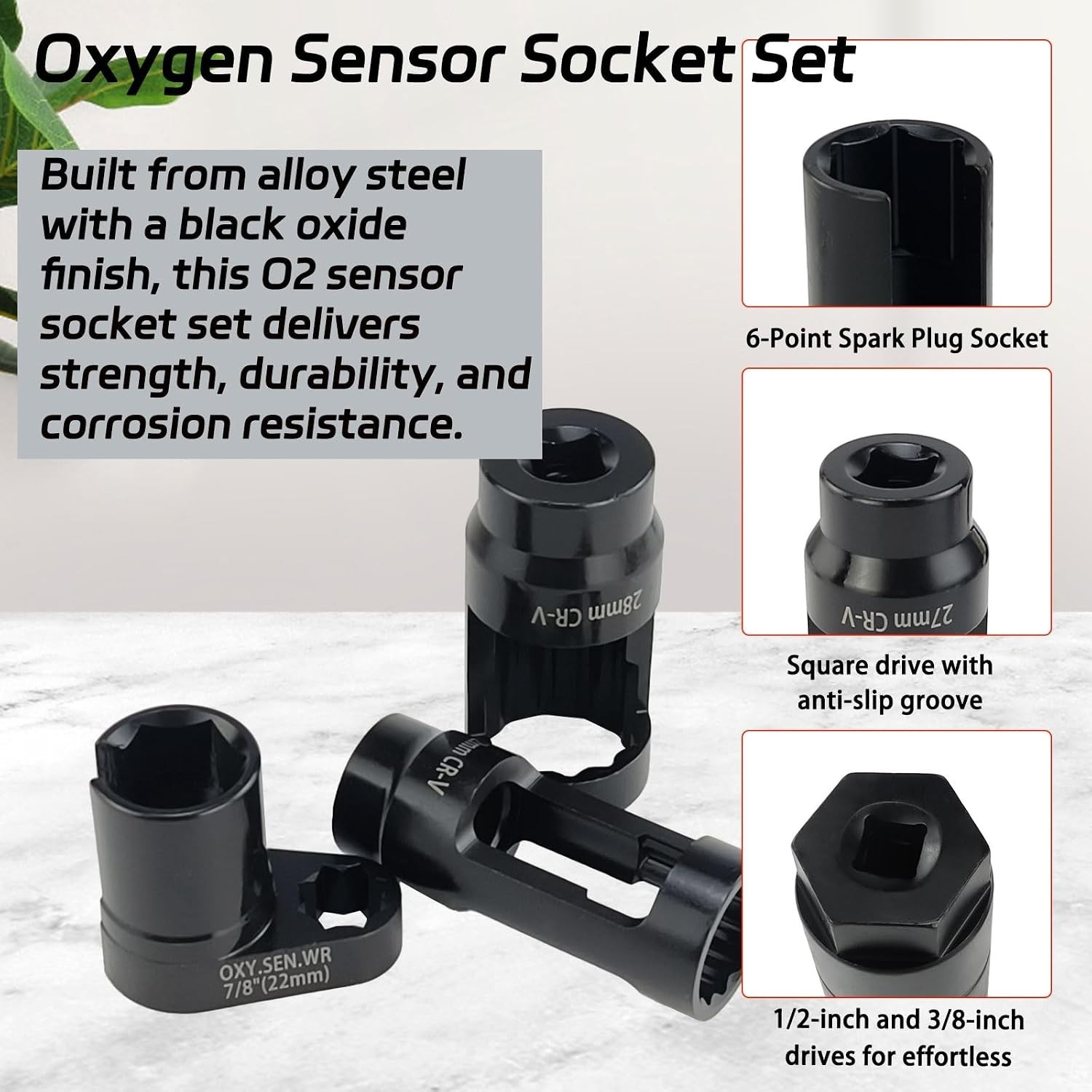 Durable 10-Piece Oxygen Sensor Removal Tool Set – Complete Automotive Repair Kit