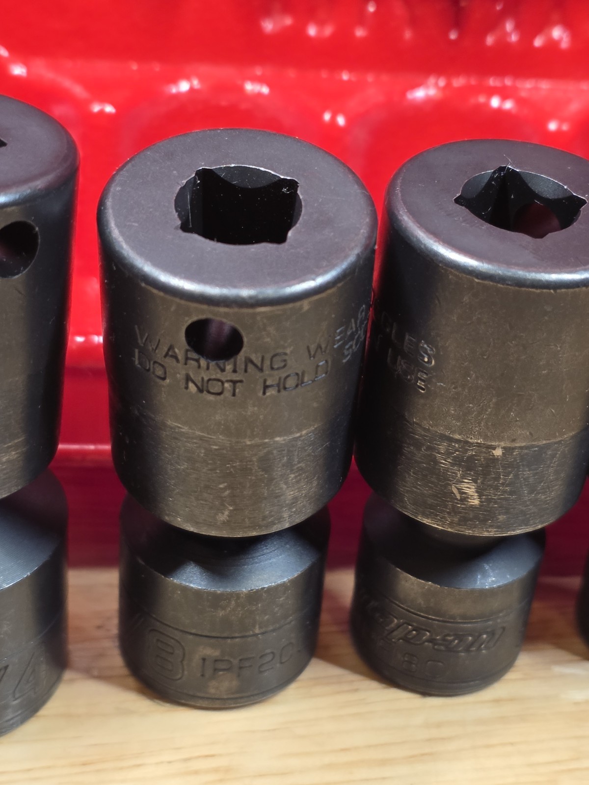 Snap-on 205IPF UNUSED 5-Piece 3/8″ Drive 6pt Shallow Impact Swivel Socket Set