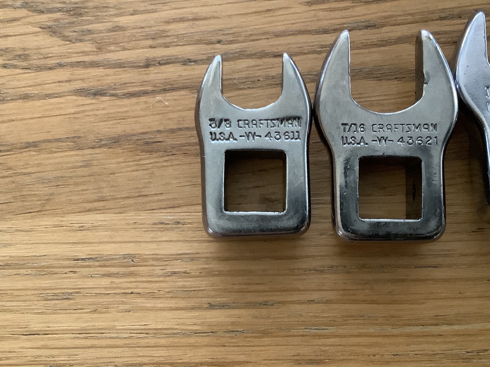 Craftsman And One Snap On 3/8″ Drive 3/8″-1” Crowfoot Wrench Set 15/16 Missing