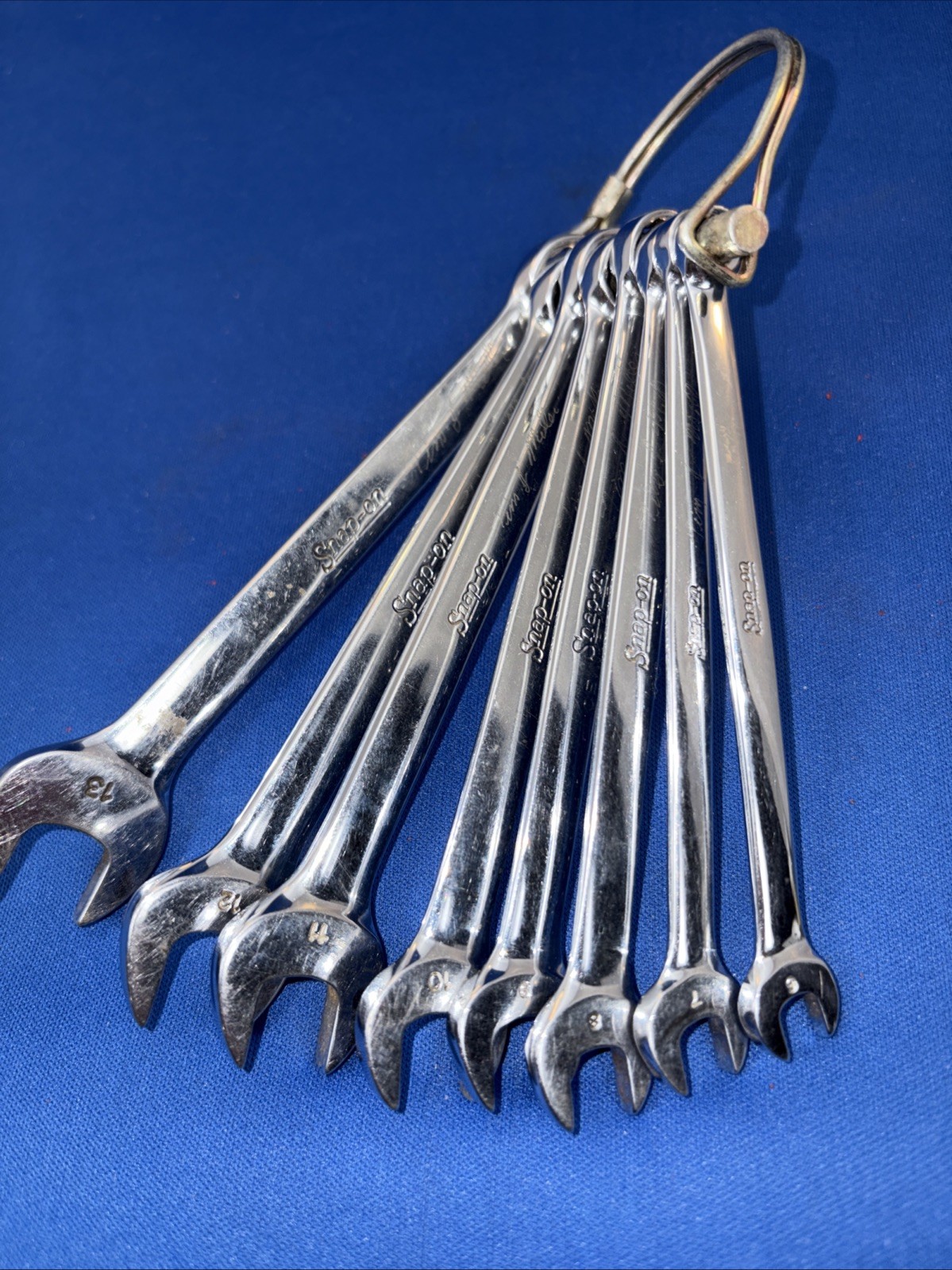 Snap On Tools USA 8pc OEXM 6mm-13mm Short Chrome Combination Wrench Set, 12 PT.