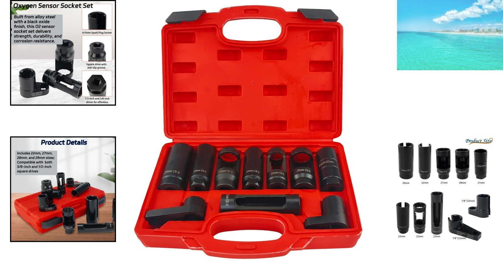 Durable 10-Piece Oxygen Sensor Removal Tool Set – Complete Automotive Repair Kit