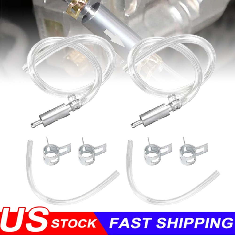 2 PCS Brake Bleeder Hose, One Way Check Valve Tube Bleeding Tool Kit Silver US