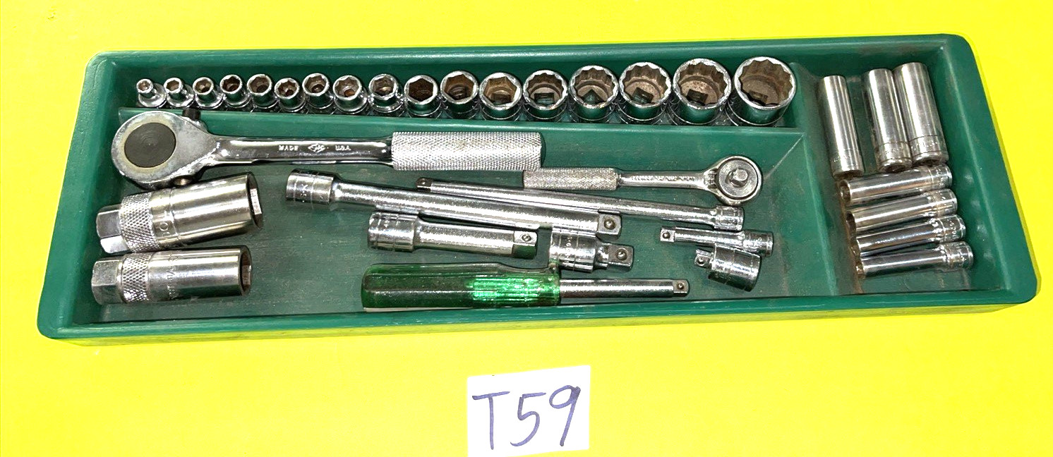 S-K TOOLS 50 PIECE 1/4 & 3/8 DRIVE SAE. GENERAL SERVICE SET SHORT & DEEP