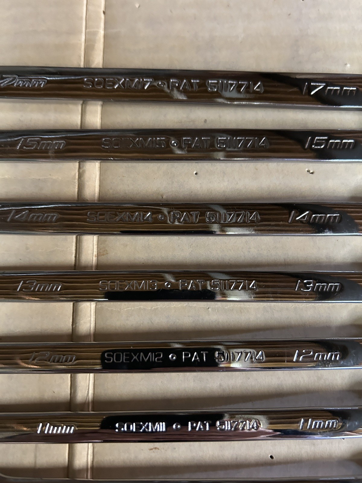 Snap on 7 Pc metric Flank Drive Plus Wrench Set 10-17mm