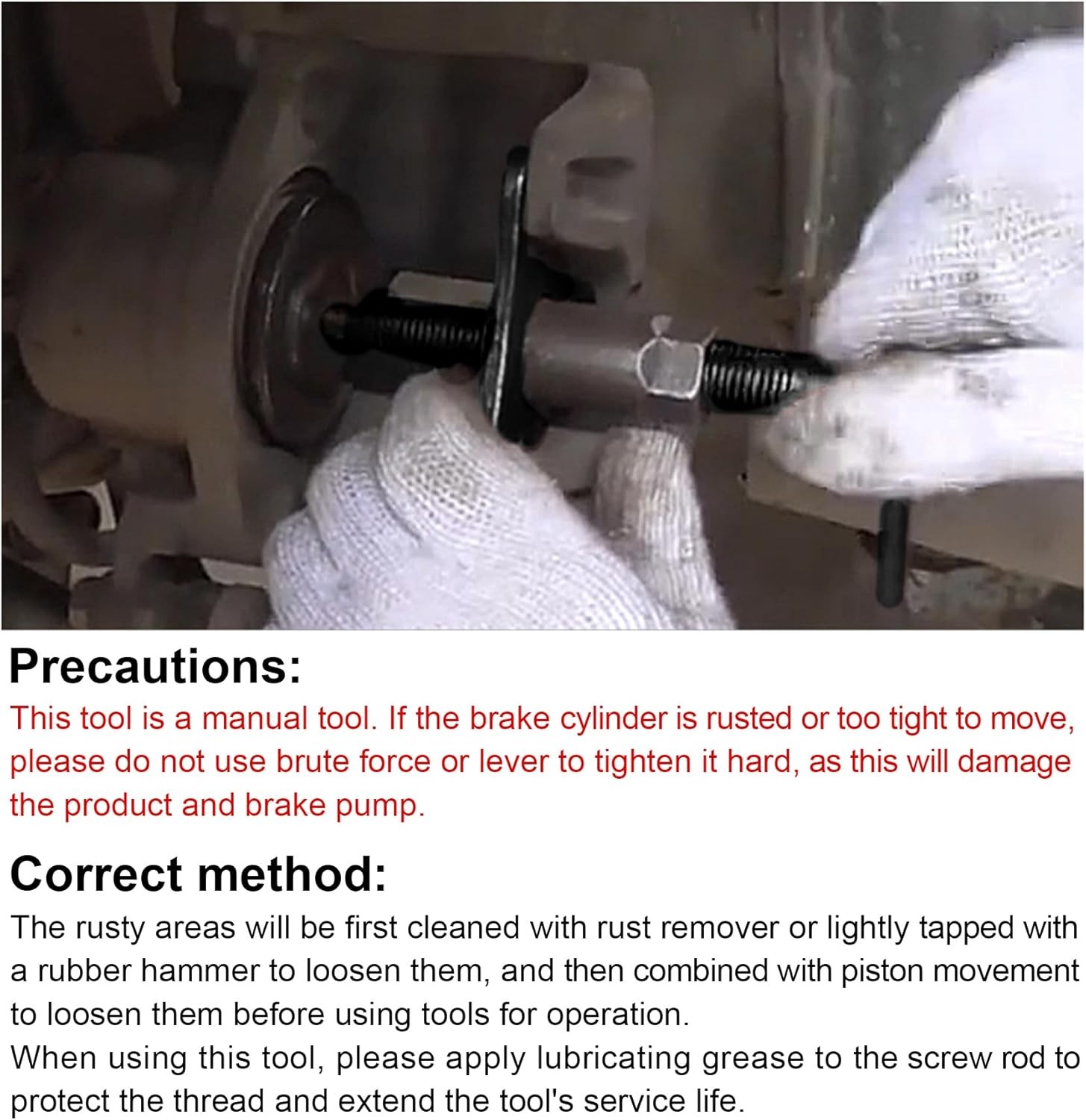 Brake Caliper Piston Rewind Tool,Car Rear Brake Pad Wind Back Tool,Right Handle