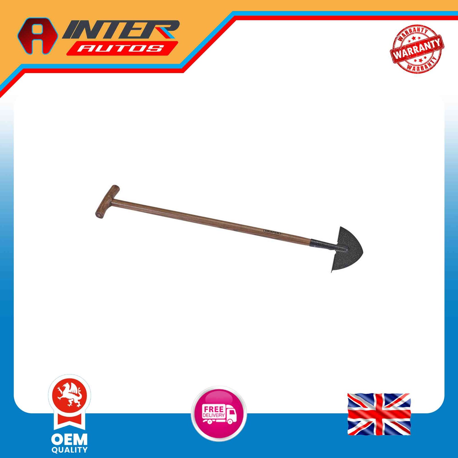 Draper Carbon Steel Lawn Edger with Ash Handle 14307
