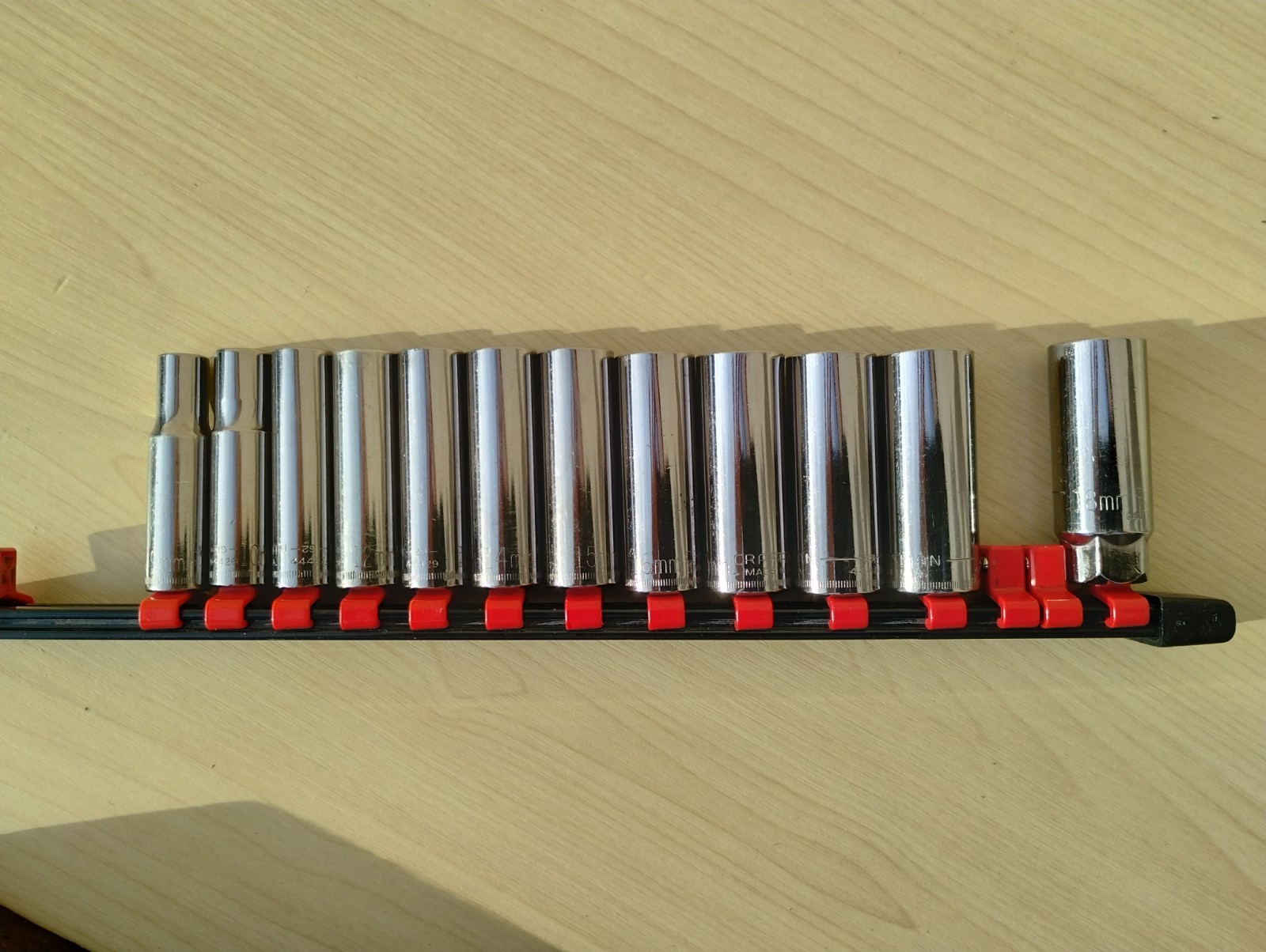Vintage Craftsman G2-Metric Deep Socket Set 9mm–19mm+18 SparkUSA Made 3/8” Drive