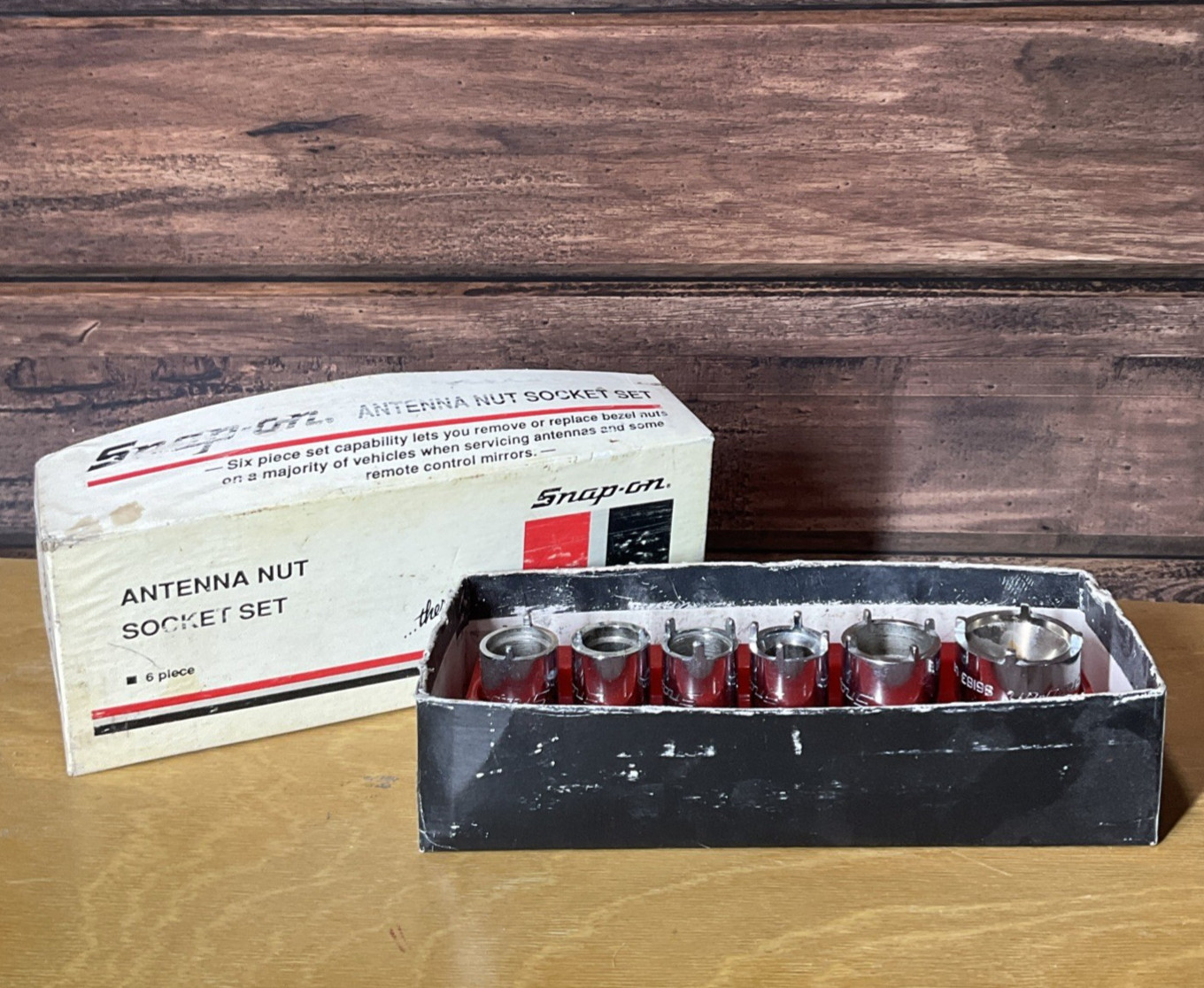 Snap-on 2006ANT 6 Pc Vehicle Antenna Nut Socket Set Chrome USA Rare EXCELLENT