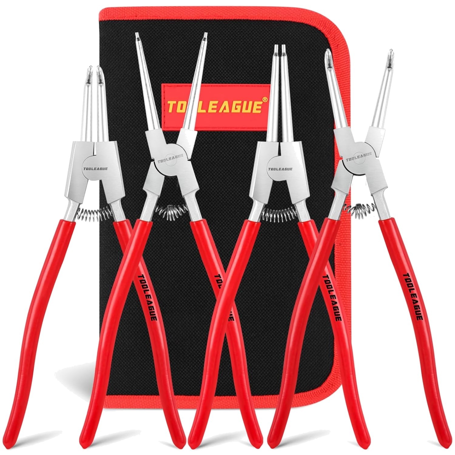 Circlip Pliers Kit, 4-piece Set, Internal/External 13 inches