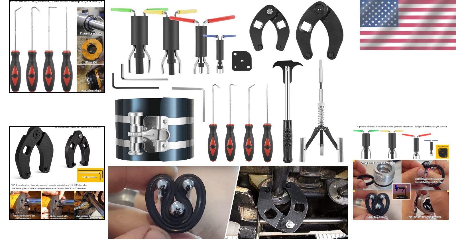17-Piece Hydraulic Cylinder Tool Set for Skid Steers and Loaders – Steel