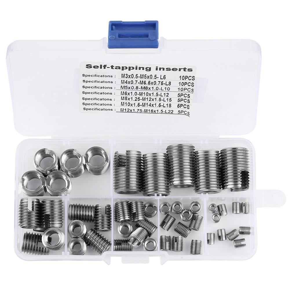 50Pcs Stainless Steel Inner Thread Self Tapping Thread Inserts Set, Reinforce…