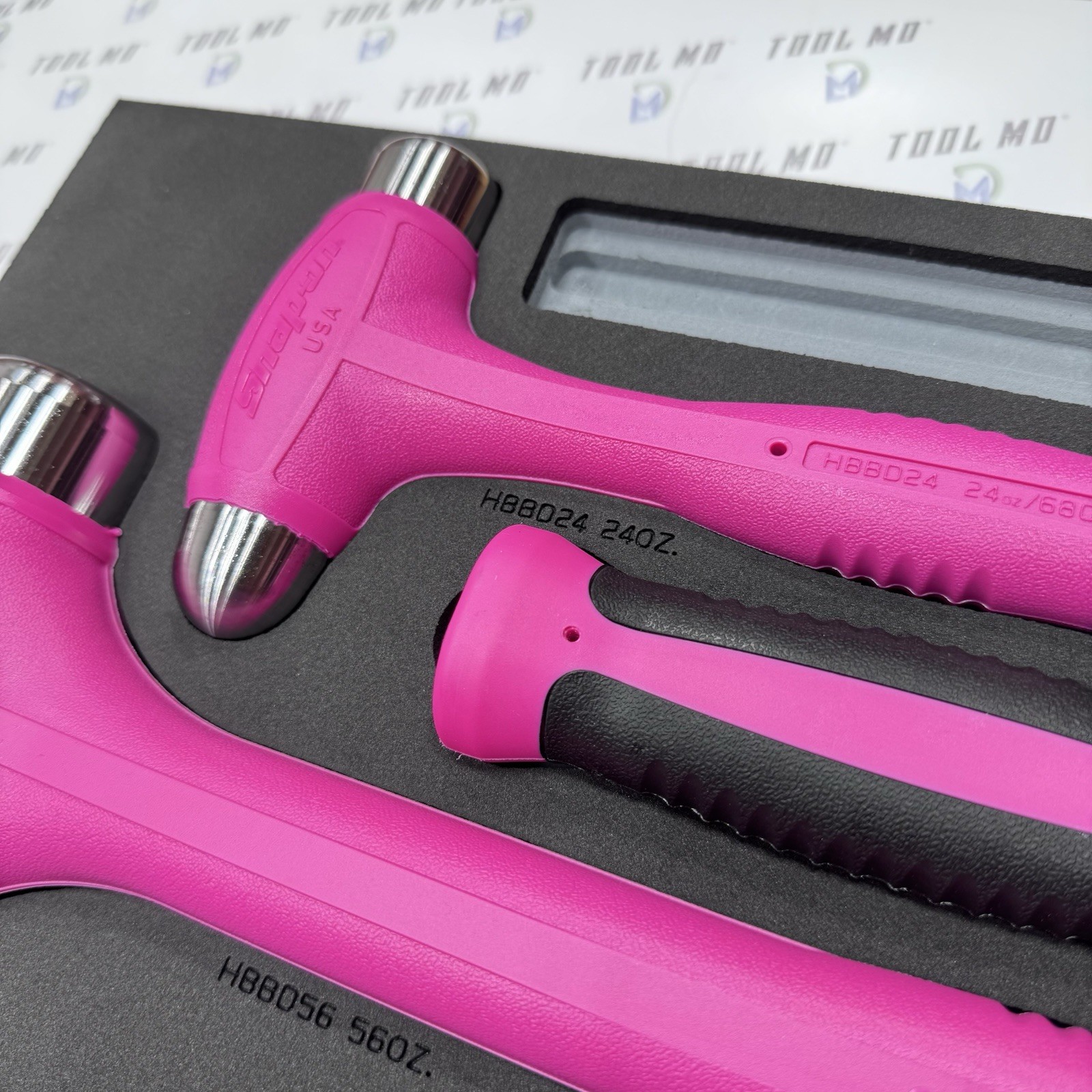 Snap-on Tools USA NEW 6pc ELECTRIC PINK Dead Blow Ball Peen Hammer Set HBBD6FEP