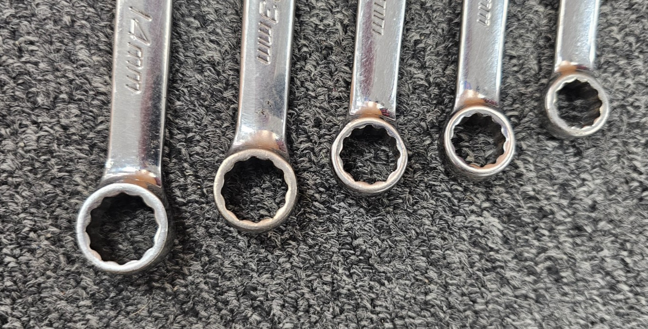 Snap-On SOEXM 12Pt Metric Combination Wrenches, 10,11,12,13,14mm & 17,18,19mm