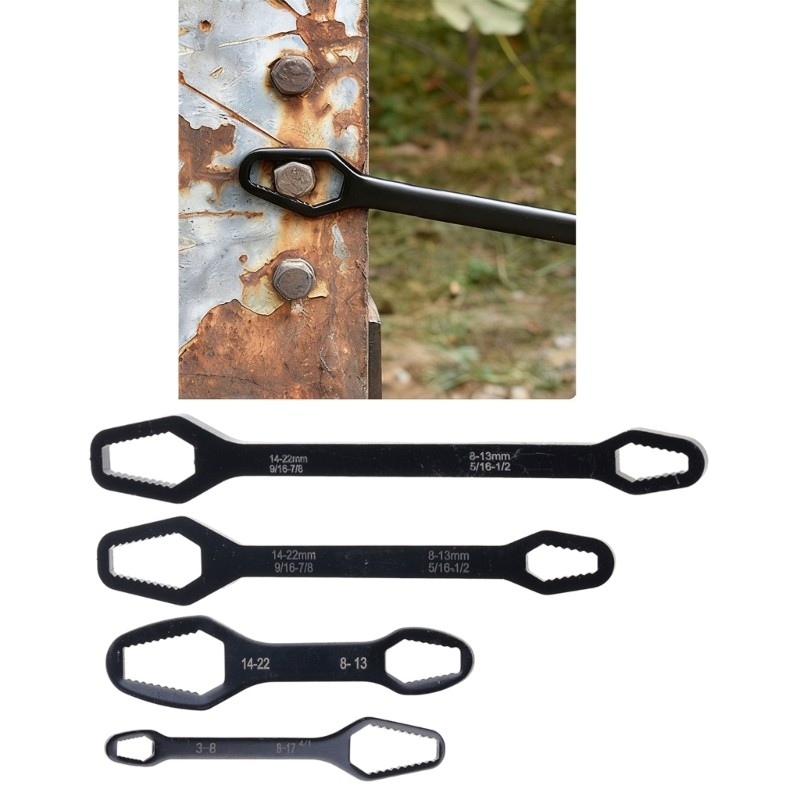 Heavy Duty Carbon Steel SelfTightening Wrench Kit 4Pieces/Set For Tight Space