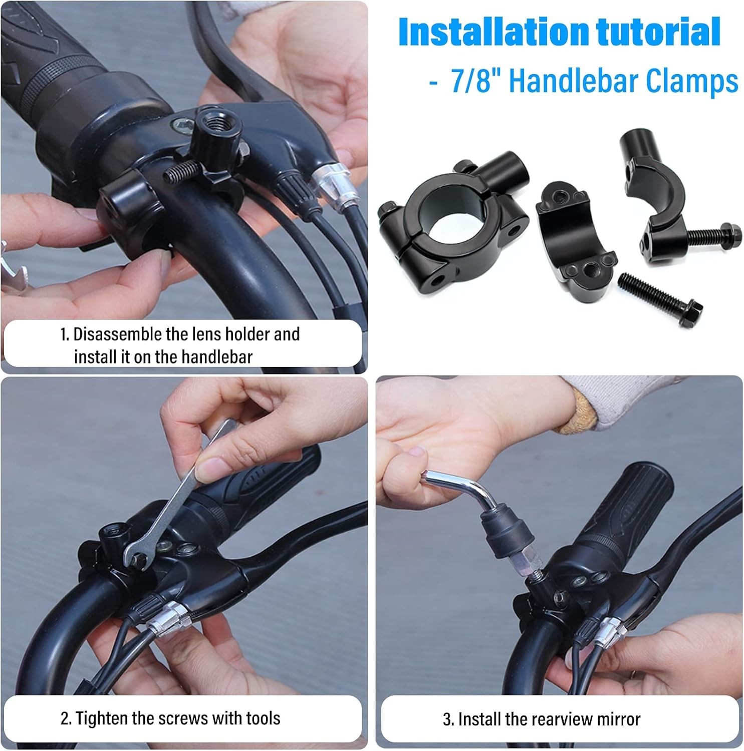 Large Convex ATV Mirrors for Honda & Polaris – Universal 2-Pack with Clamps